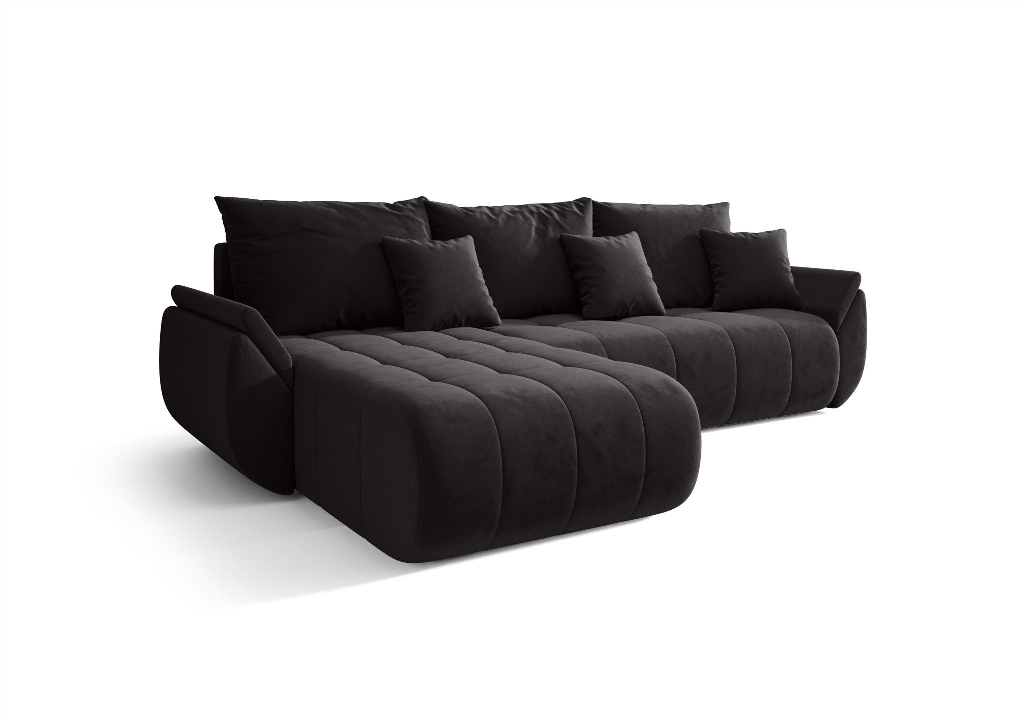 Fun Möbel Ecksofa Sofa Schlafsofa AKITA Stoff Monolith, inkl. 3 Zierkissen, inkl. Bettkasten