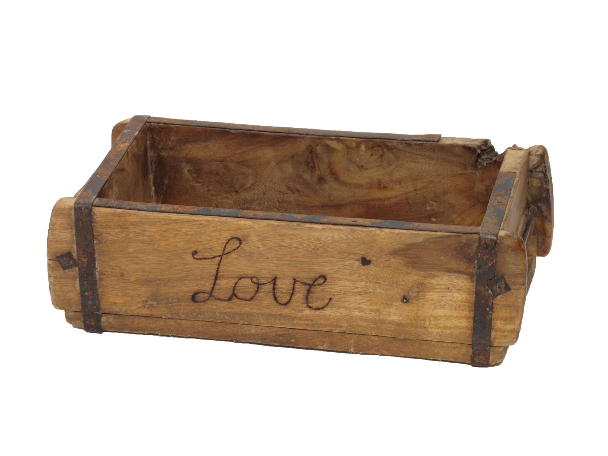 Holzkiste Laursen Ziegelform "Love" Unika alte Backsteinform Holz Box Kiste