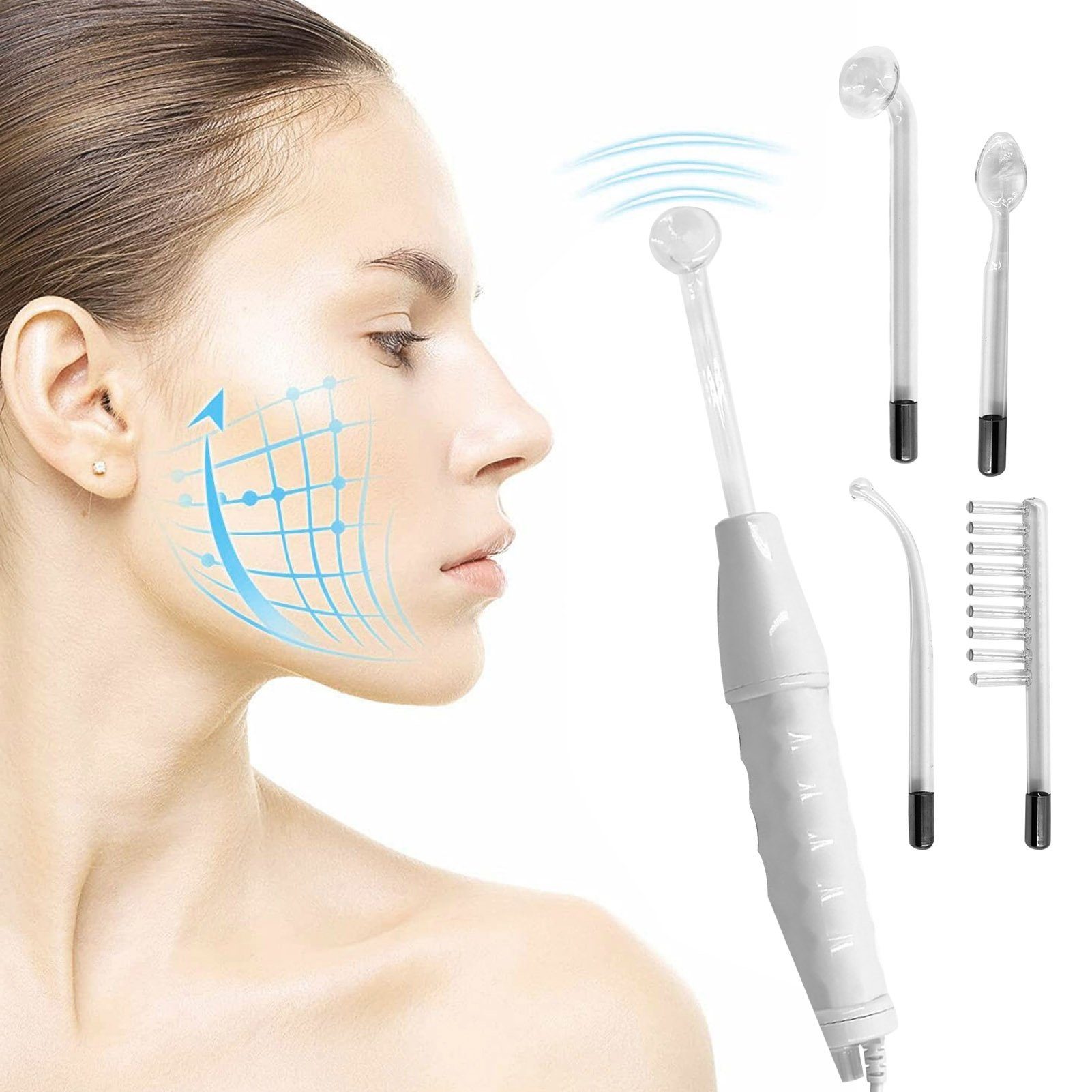 Rutaqian Dermaroller Hochfrequenzstab Gesicht -hochfrequenz gerät,  Tragbares Handgerät Hochfrequenzstab Gesicht Haut Gesichtsstab, für  straffende Hautverjüngung Faltenentfernung