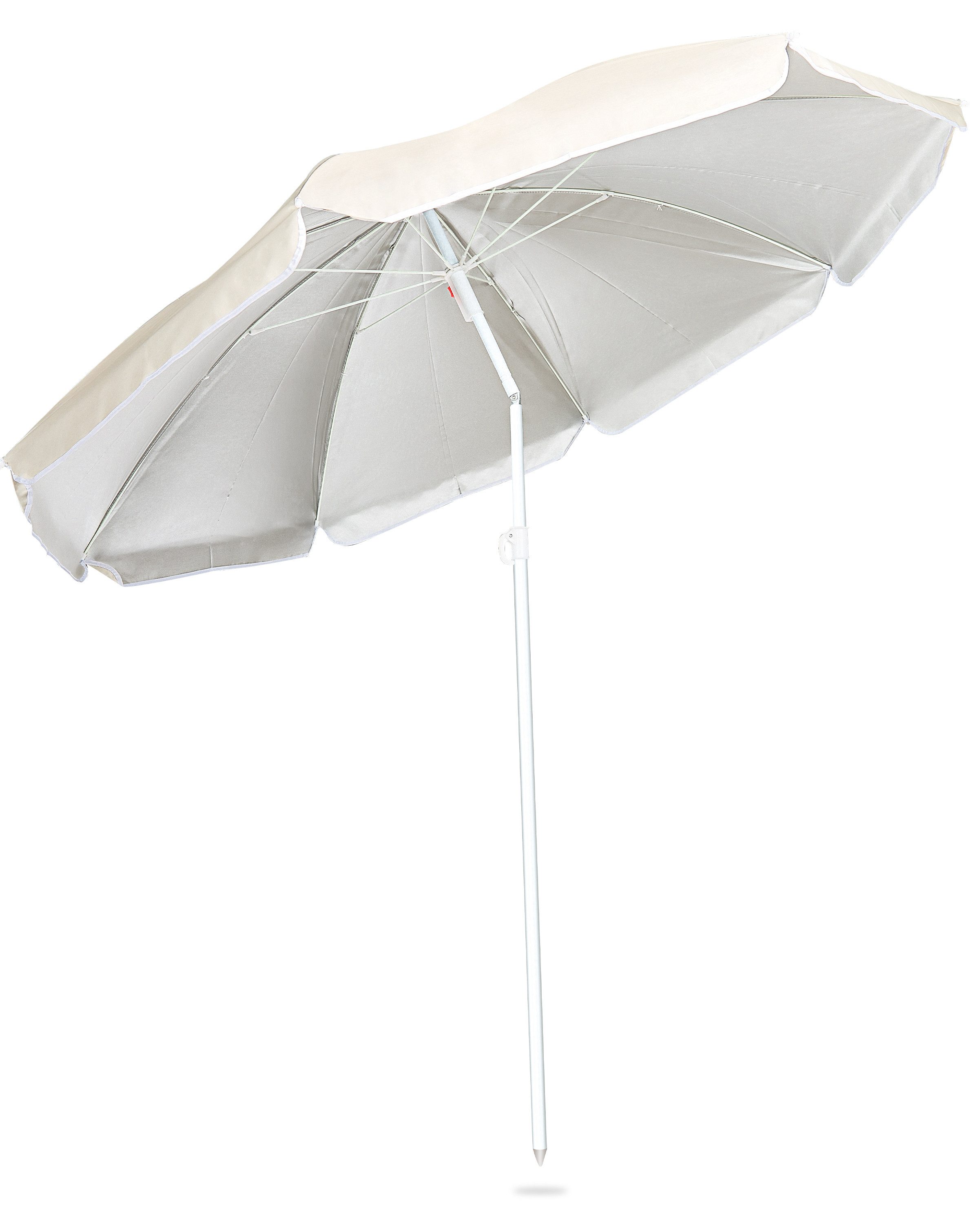 ac SPORT Sonnenschirm Ø 160 cm, knickbar, 8 Streben, wasserabweisender Stoff, wasserabweisend, reißfest, formstabil, Silberbeschichtet, UPF 50+