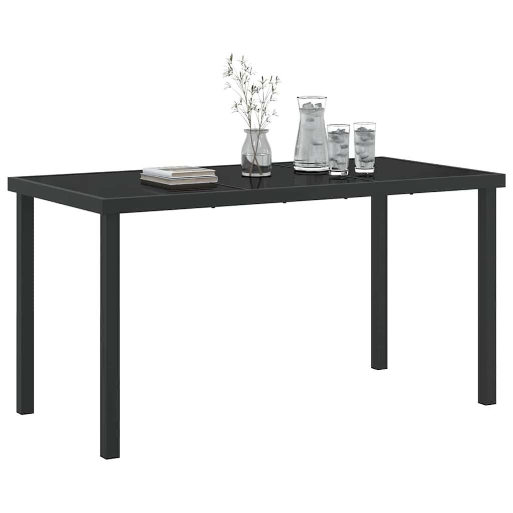 vidaXL Gartentisch Gartentisch Schwarz 140 x 70 x 73 cm Metall (1-St) günstig online kaufen