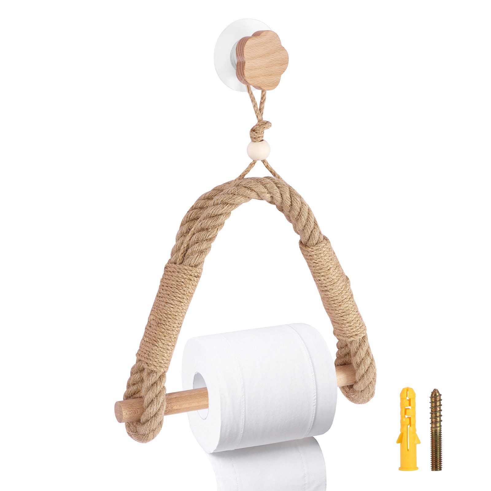 Toilettenpapierhalter 0hne Bohren, Vintage Seil Toilettenpapier, Handtuchhalter
