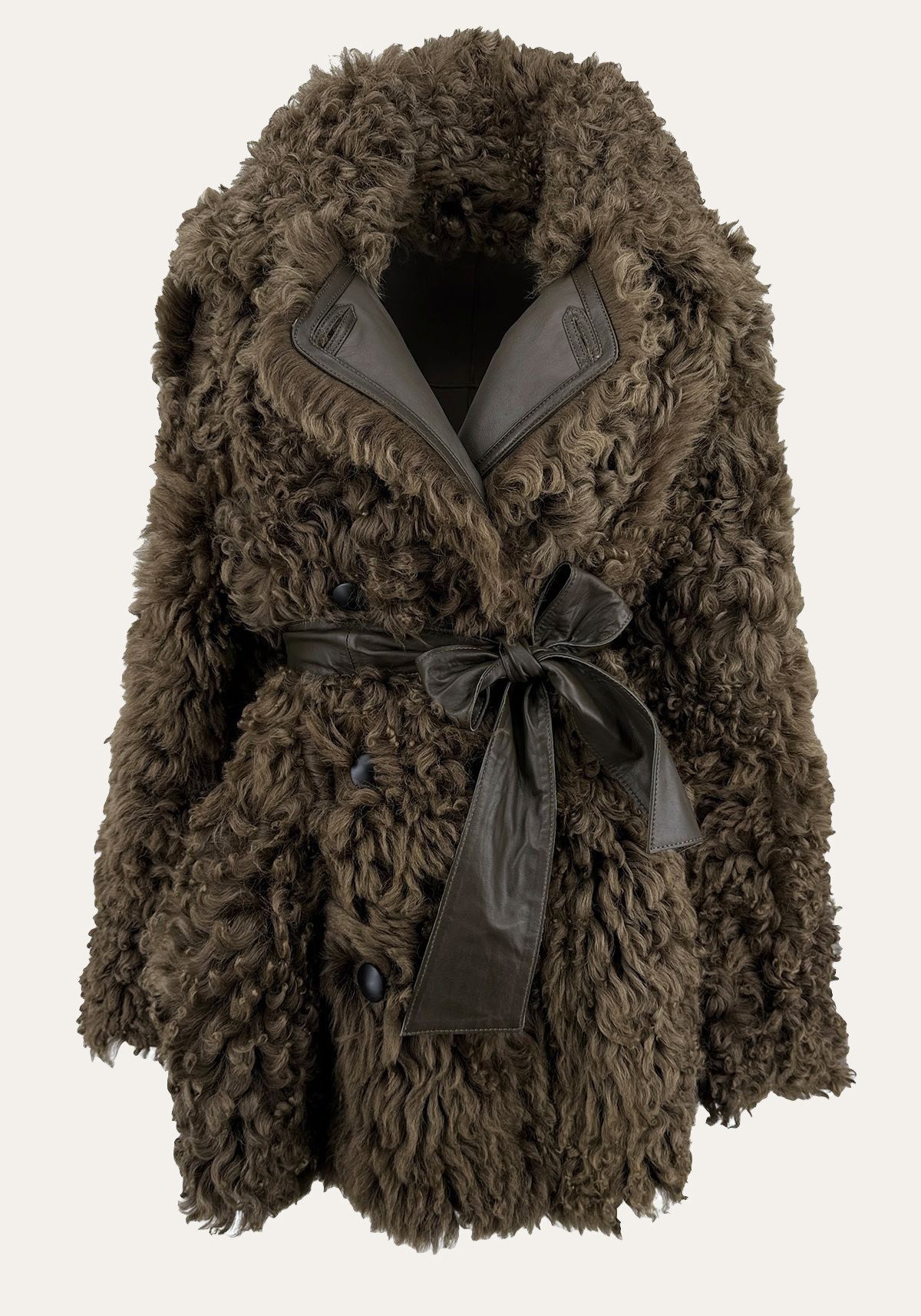 Hollert Winterjacke Damen Lammfelljacke Curly Felicite Olive zum Wenden günstig online kaufen