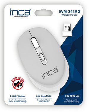 INCA Candy Design Wireless Mouse Maus, 2.4GHz Wireless, Ergnomisch Maus