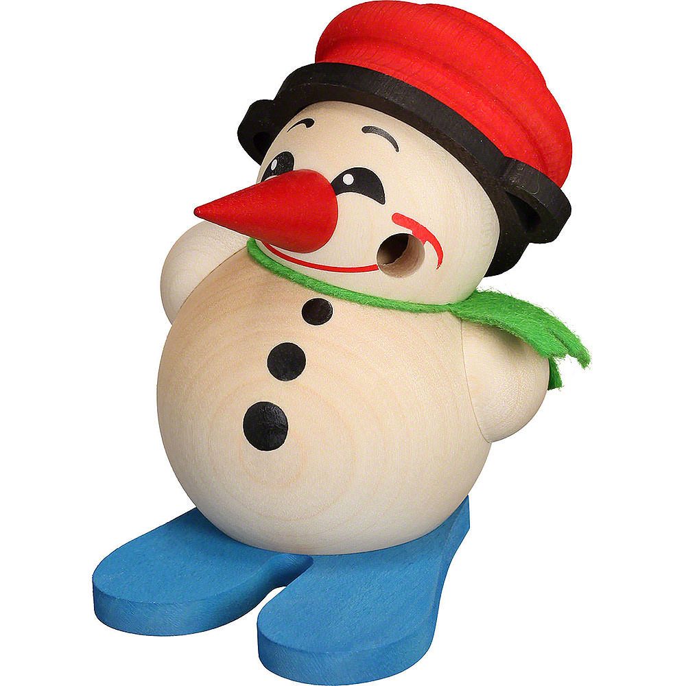 Seiffener Volkskunst Räuchermännchen Cool-Man mit Ski & Topf - Kugelräucherfigur (9cm) Räuchermann von Seif