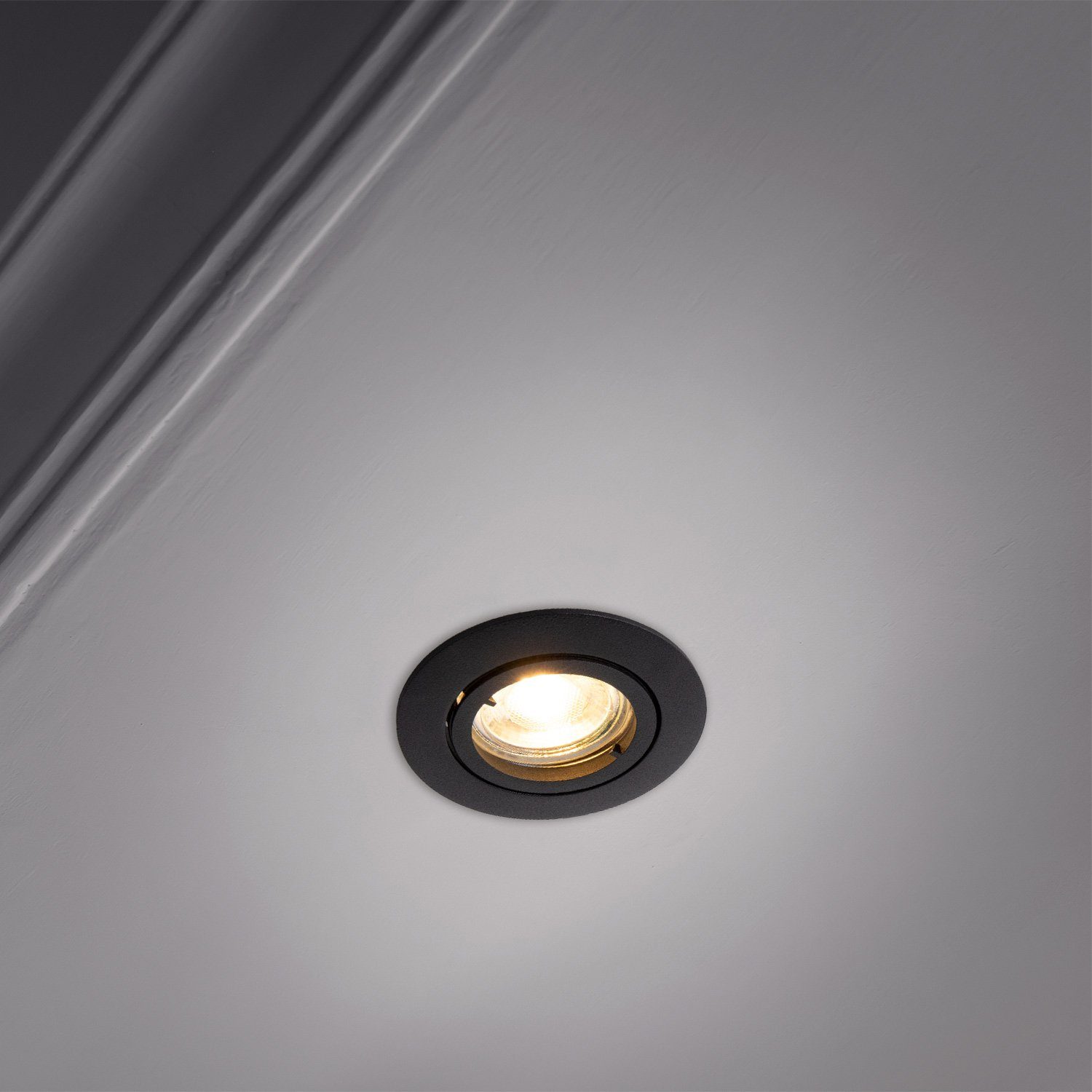 Paco Home Einbaustrahler Einbauleuchte Schwenkbar Spotlight Strahler Leuchtmittel, GU10 ohne Set Lina