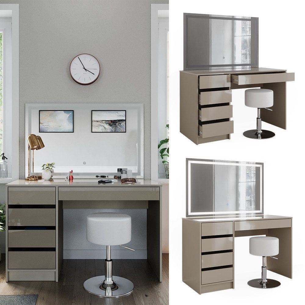 Vicco Schminktisch Sherry, Greige, 120 cm günstig online kaufen