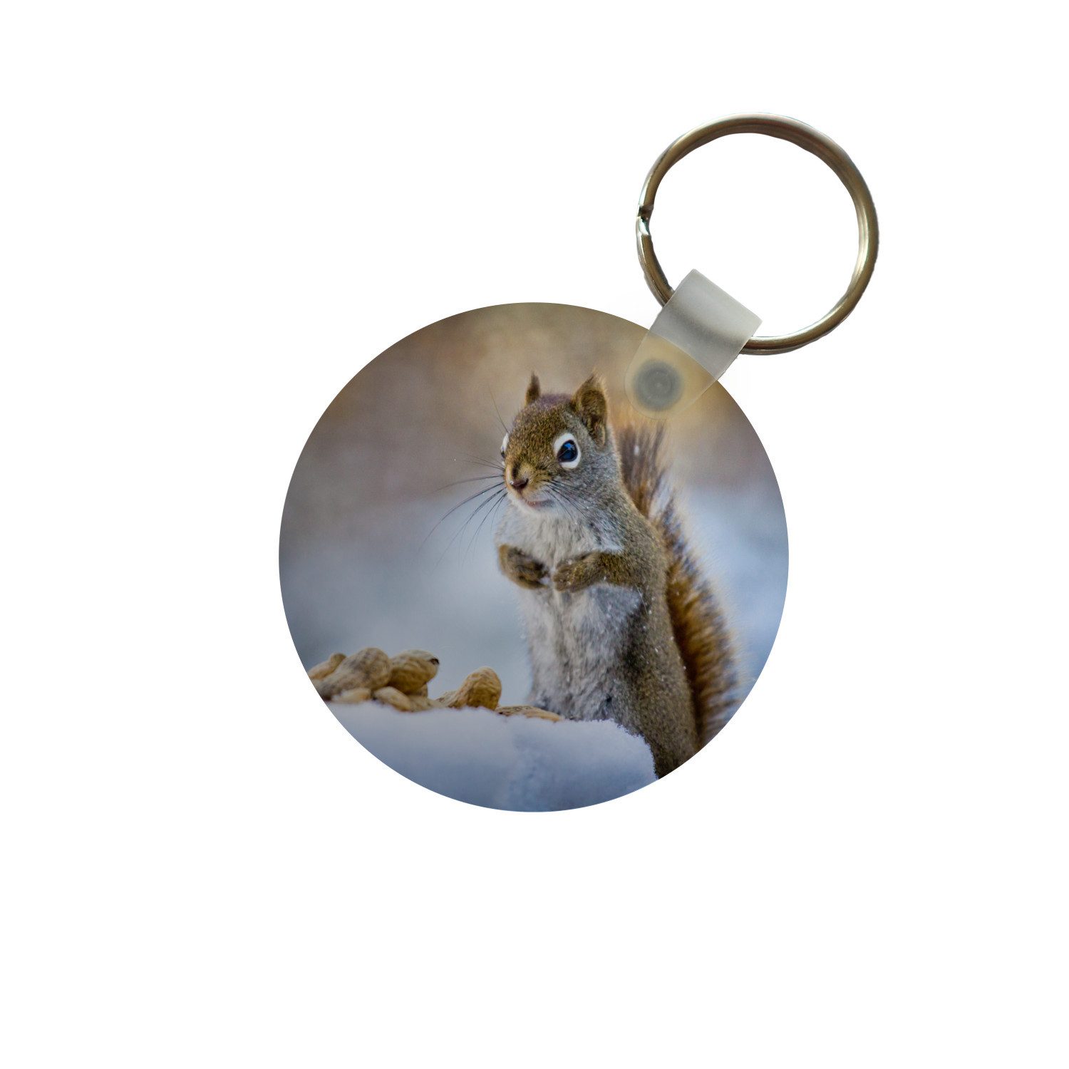 Schlüsselanhänger Eichhörnchen - Nüsse - Schnee - Winter - Nagetiere - Jahreszeiten