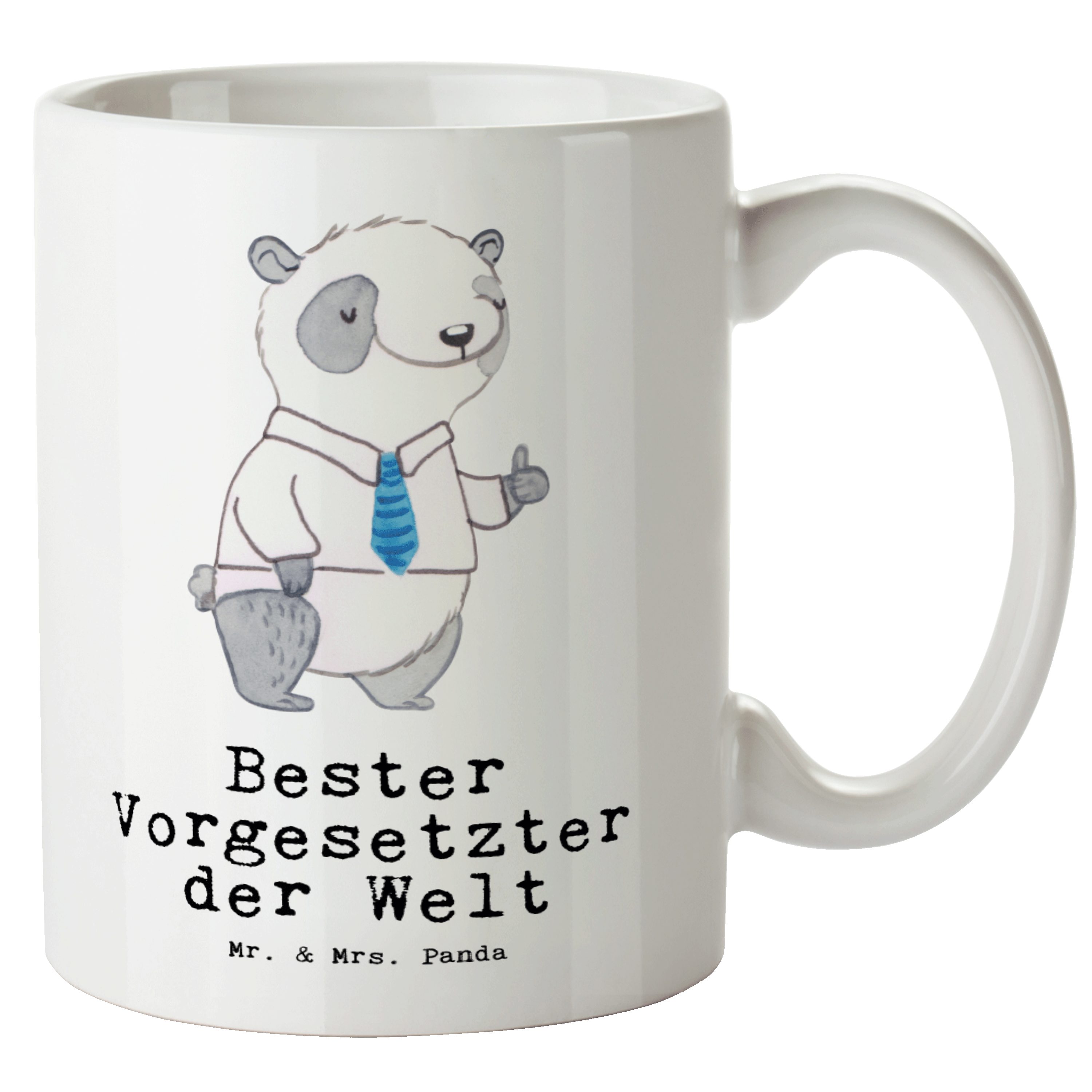 Bester XL Vorgesetzter Ges, - der Mr. Tasse Panda Welt Tasse Keramik Geschenk, Dankeschön, - Mrs. & Panda Weiß