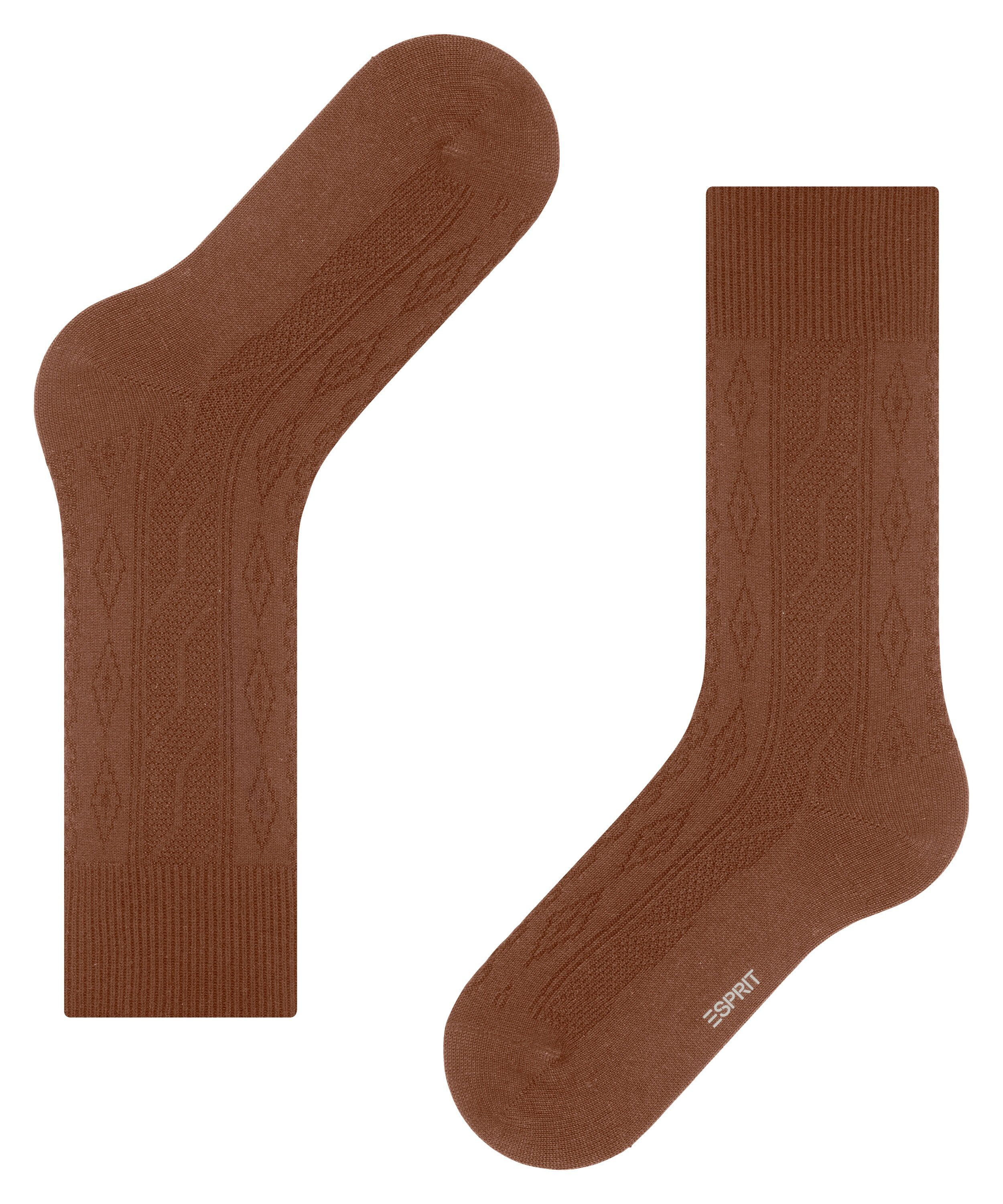 Socken (1-Paar) (5225) Cable Esprit Stich rosewood Boot