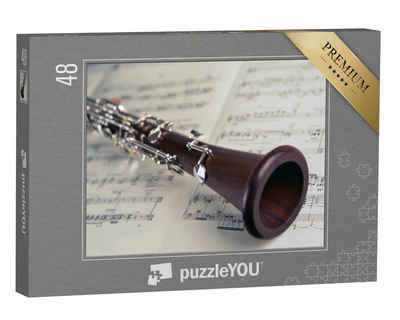 puzzleYOU Puzzle Nahaufnahme einer Klarinette, 48 Puzzleteile, puzzleYOU-Kollektionen Musik, Menschen