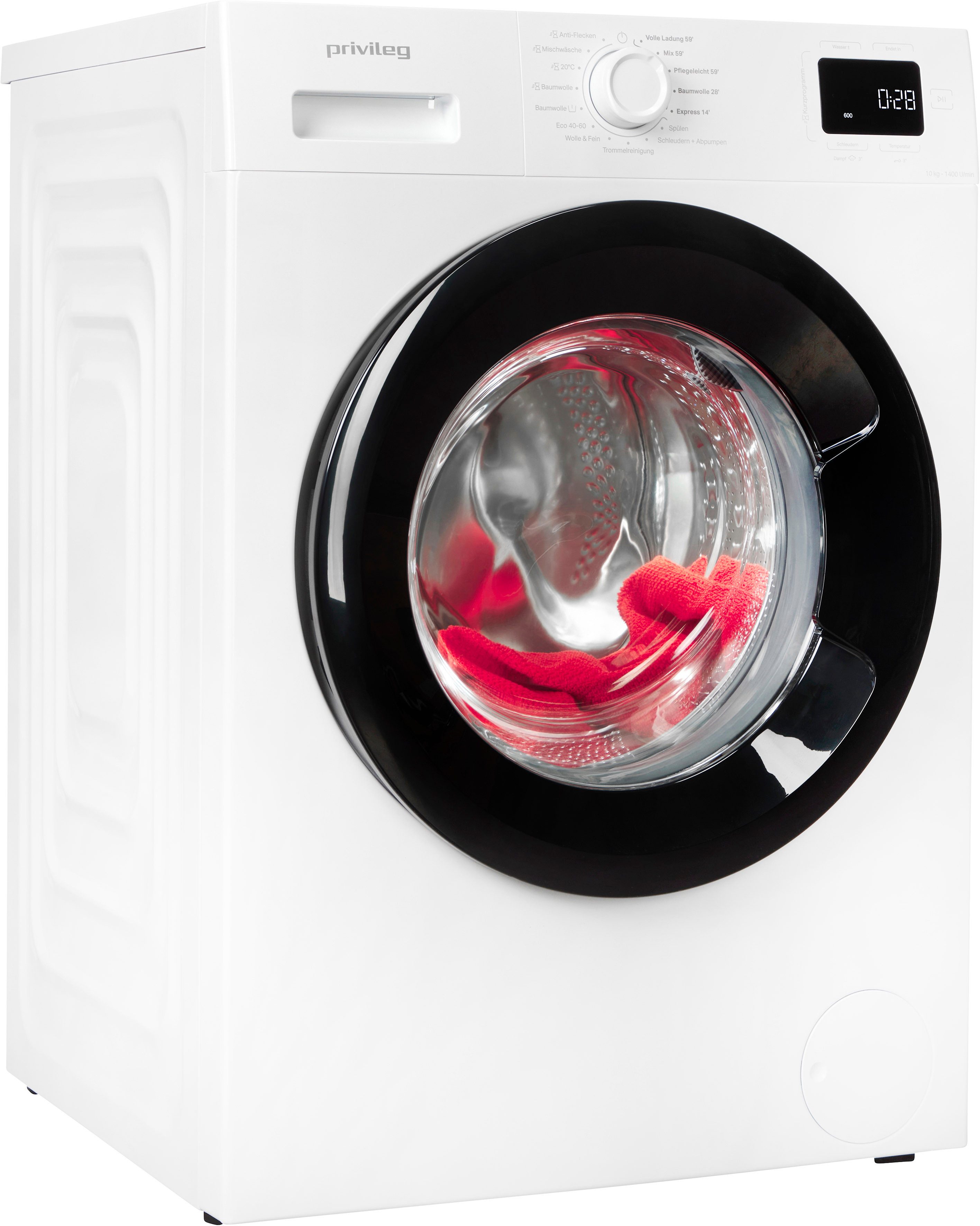 Privileg Waschmaschine MY TIME PWF 1074A MY TIME DE, 10 kg, 1400 U/min, Quick Cycles – 5 Programme in unter 1 Stunde