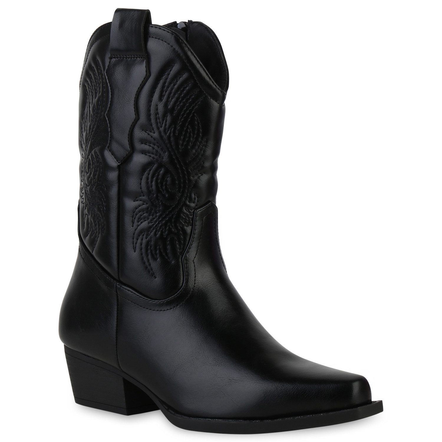 VAN HILL 840254 Cowboy Boots Damen Cowboy Boots Stiefeletten Stickereien Ho günstig online kaufen