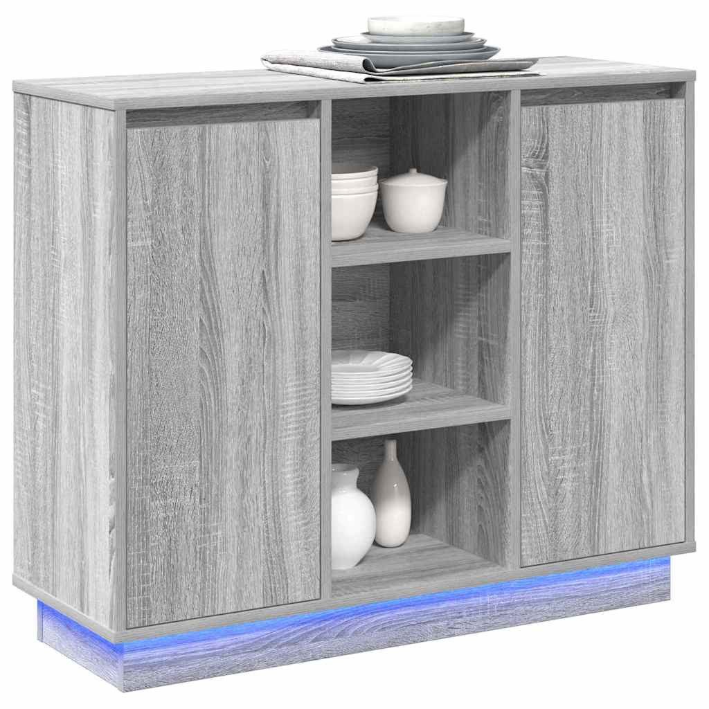 vidaXL Badezimmerspiegelschrank Sideboard mit Regal Graues günstig online kaufen