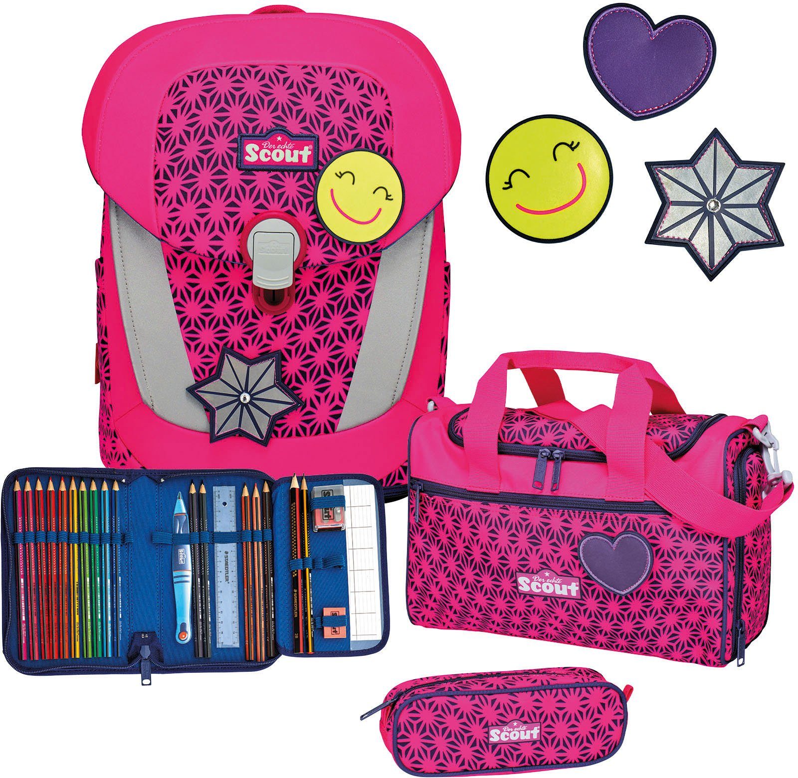Scout Schulranzen »Sunny II Neon Safety, Pink Glow« (Set), ent. recyceltes  Material (Global Recycled Standard); bluesign® PRODUCT online kaufen | OTTO