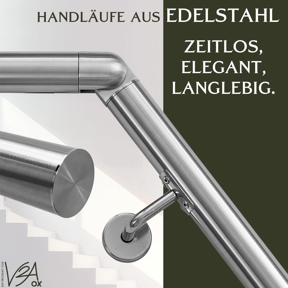 V2Aox Handlauf Handlauf aus Edelstahl mit Winkel 100 cm Gelenkverbinder Geländer – Bild 5 von 5