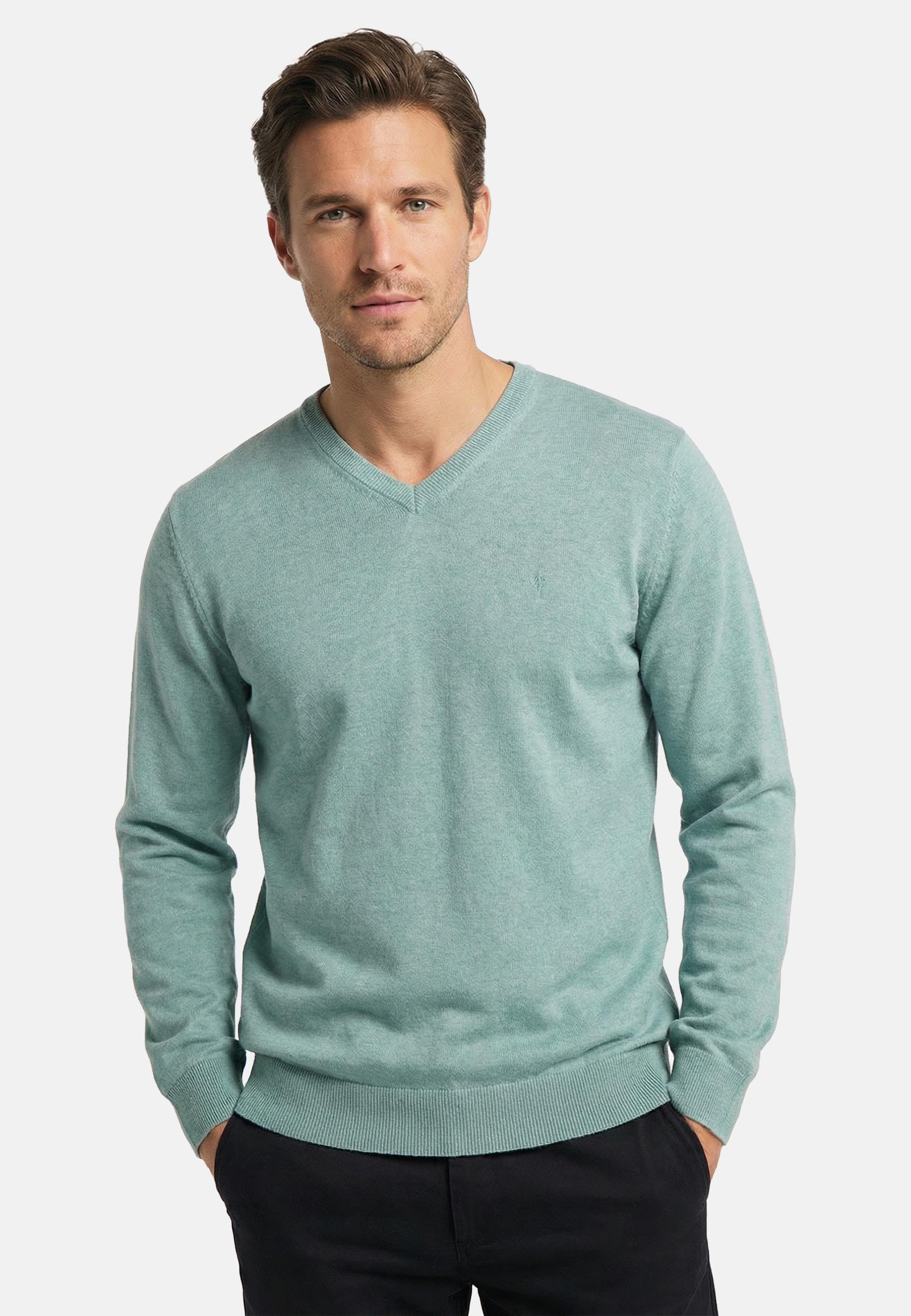 CASAMODA V-Ausschnitt-Pullover Basic (1-tlg) Pullover - Baumwolle - Atmungsaktiv - Reine Pima-Baumwolle