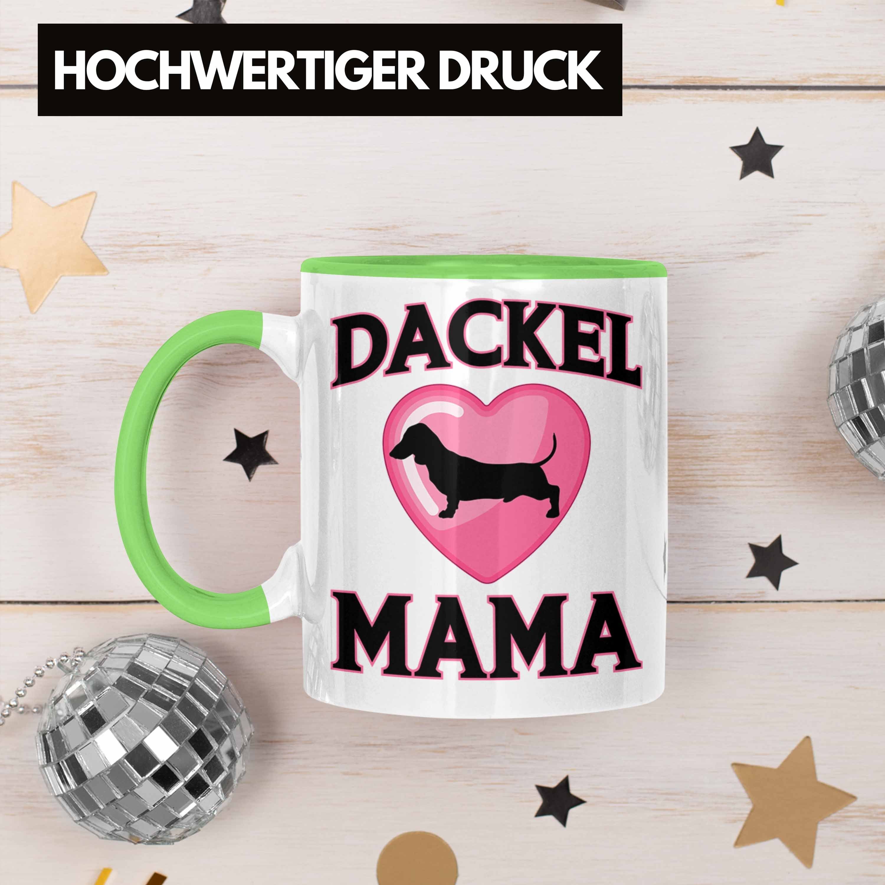 Trendation - Tasse Grün Geschenk Frauen Tasse Dackel-Besitzerin Dackel Mama Trendation