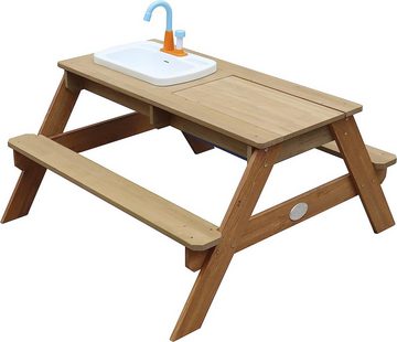 DOTMALL Tischsitz AXI Sand and Water Picnic Table "Emily" with Play Kitchen Brown