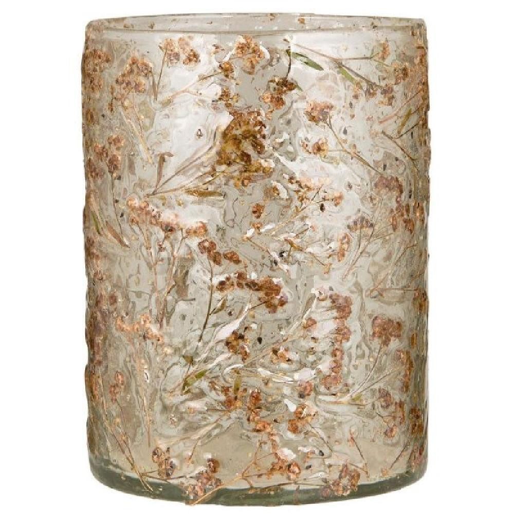 Kerzenhalter Ib Laursen Windlicht oder Vase mit getrockneten Gräsern im Glas (13,9c