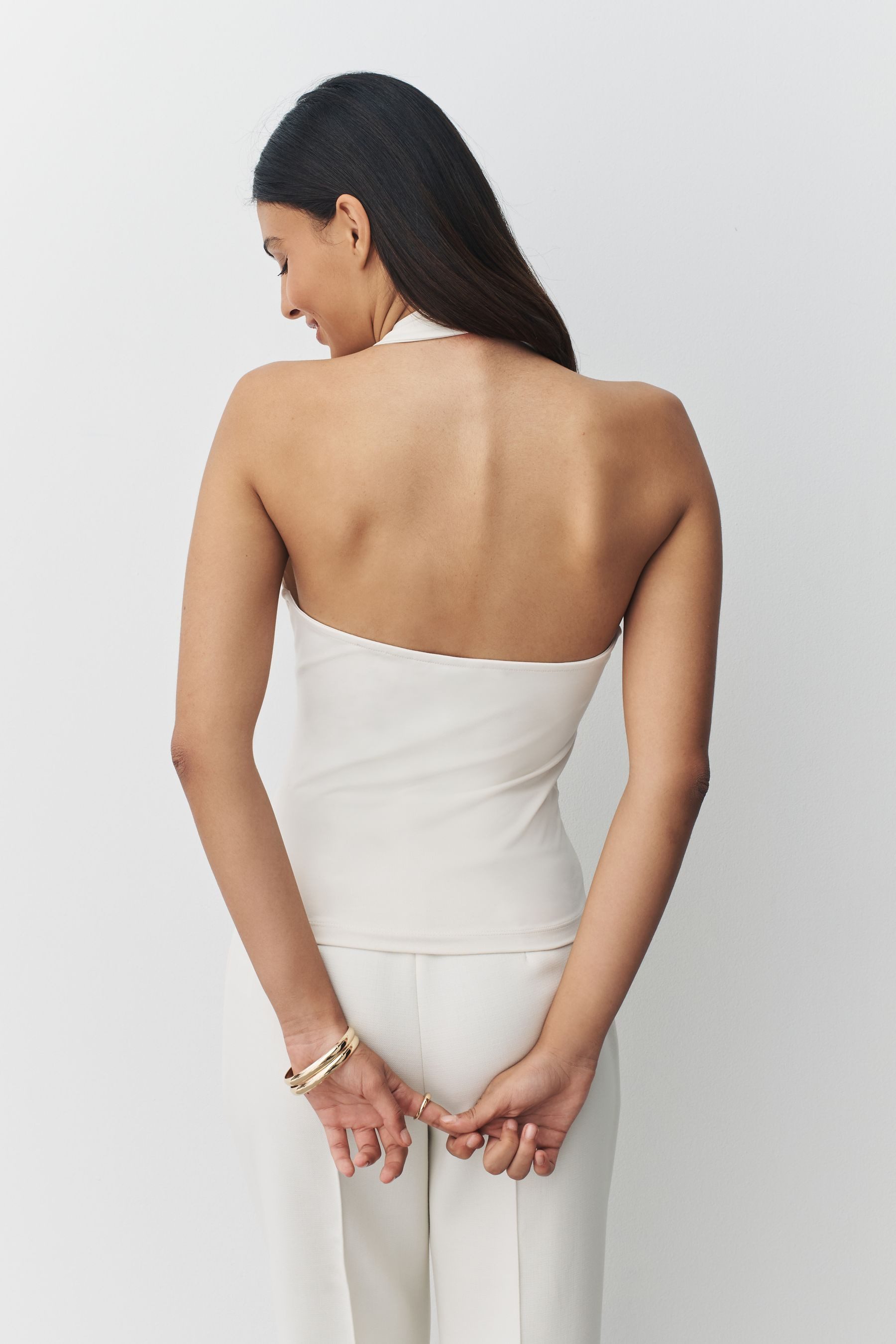 Next Kurzarmbluse Ärmelloses Neckholder-Oberteil, Brautmode (1-tlg) günstig online kaufen