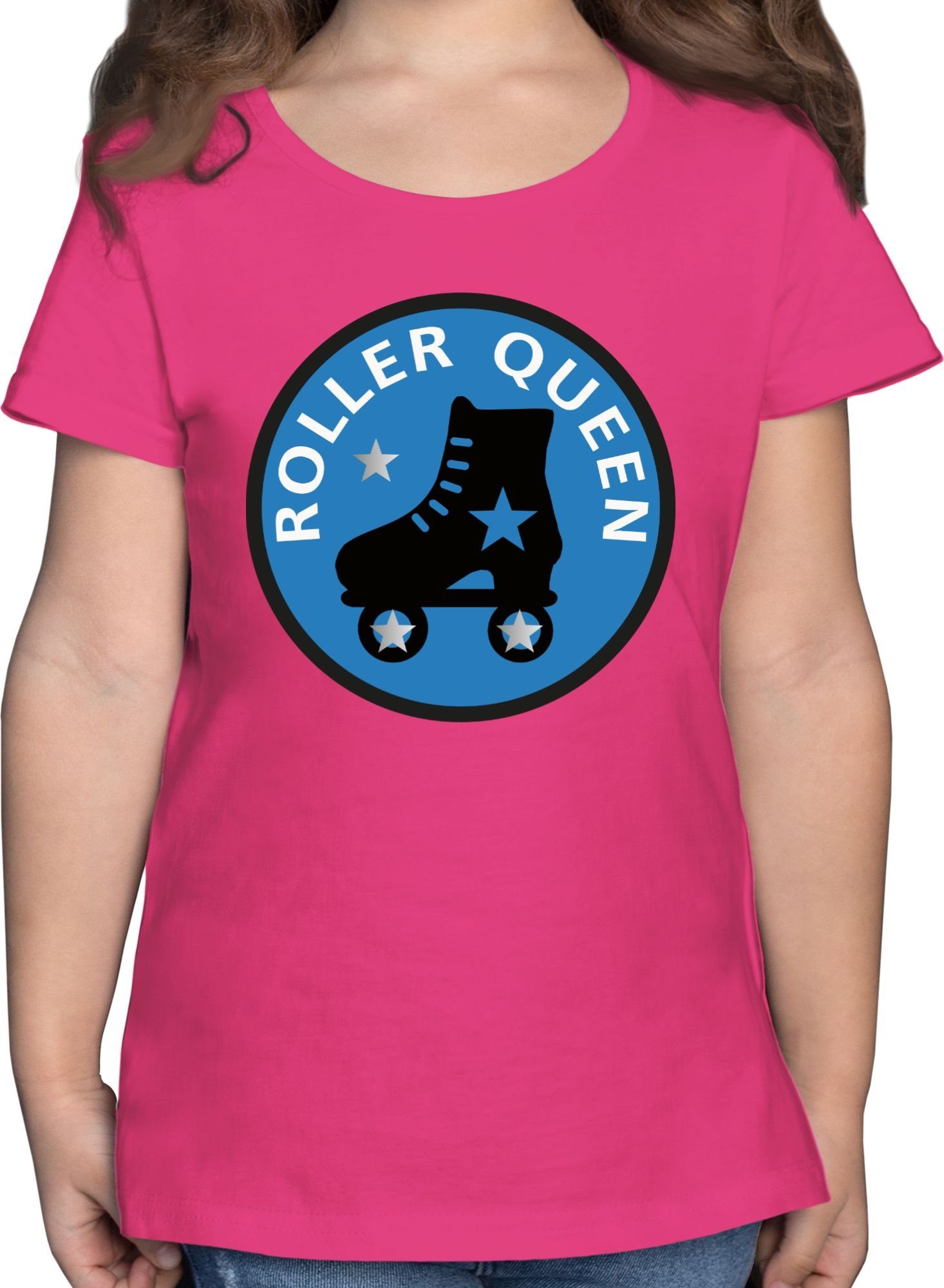 Shirtracer T-Shirt Roller Queen Rollschuh Kinder Sport Kleidung 1 Fuchsia