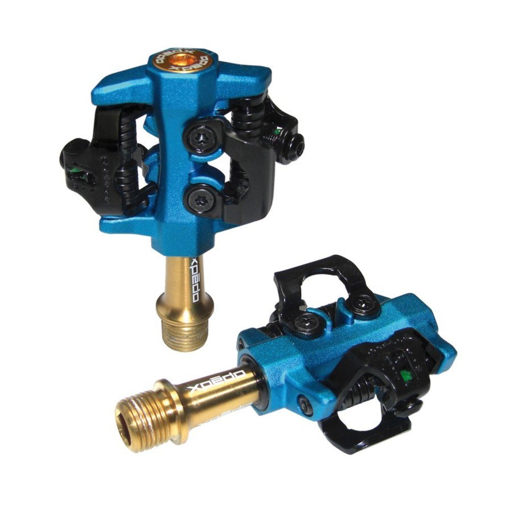 Xpedo Fahrradpedale Pedal Clipless CXR Ti blau/gold 9/16" XMF-10AT