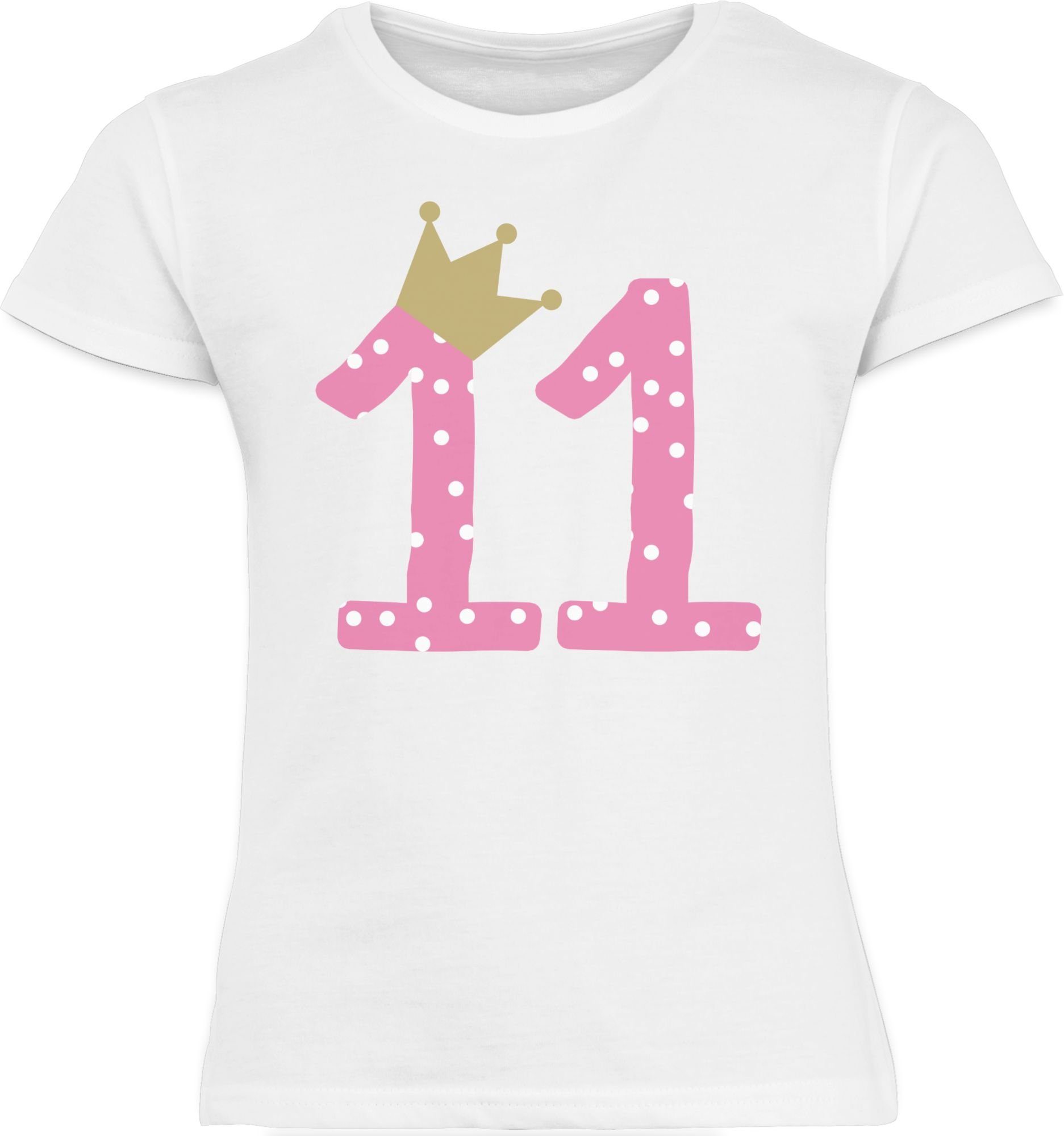 Shirtracer geschenke Krone 11. für Mädchen Elf T-Shirt elfjährige Elfter T-Shirt Weiß Kinder 3 mädchen Geburtstag - - Mädchen