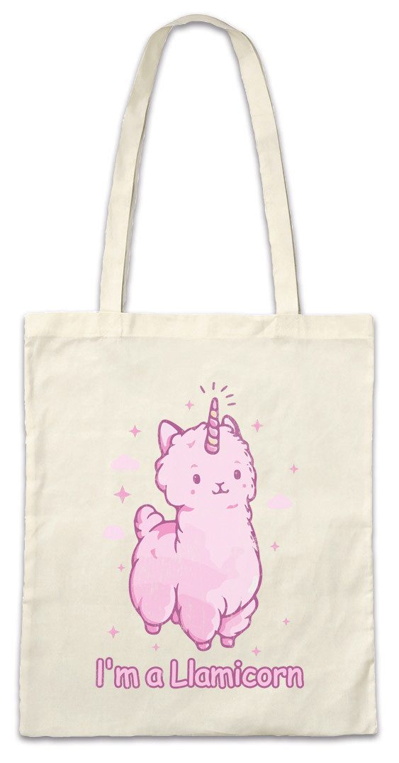 Beuteltasche Llamicorn II Stofftasche Einhorn Lama Llama Regenbogen Unicorn Rainbow
