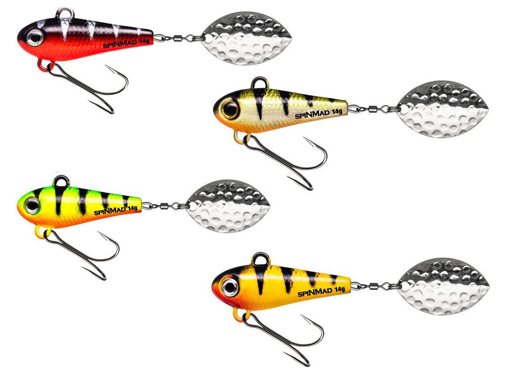 SpinMad Kunstköder SpinMad Köderset Perch - 14 g Originals 4 er Set, (SpinMad Originals 14 g, 1-St. SpinMad Originals Perch), Effektiver Lauf, Exzellente Verarbeitung
