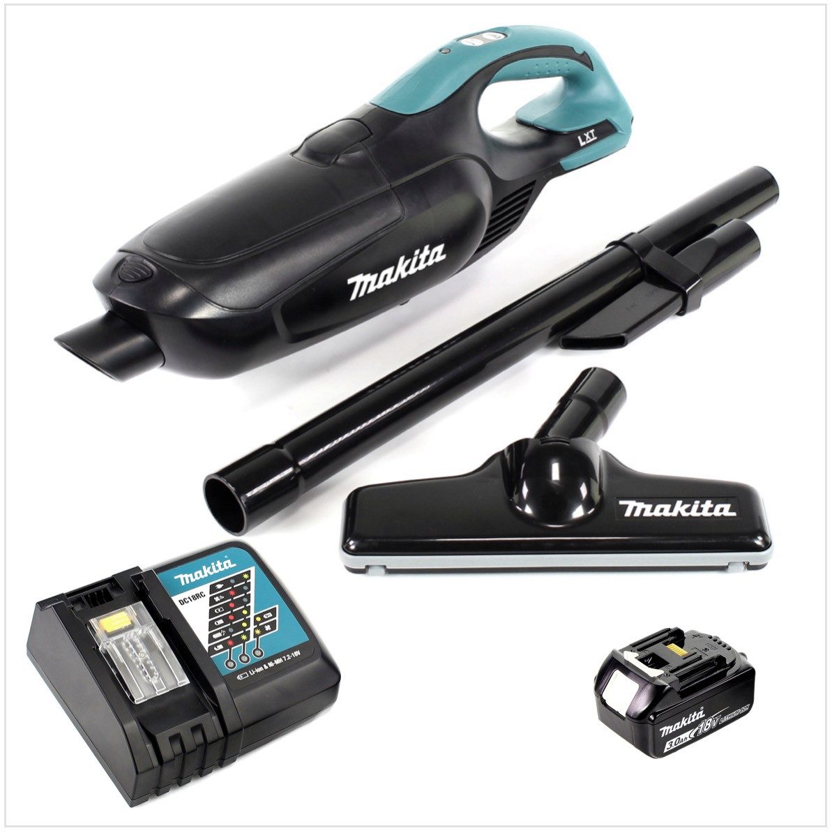 Makita Akku-Handstaubsauger DCL 182 RF1 B Akku Staubsauger 18 V Schwarz + 1x Akku 3,0 Ah