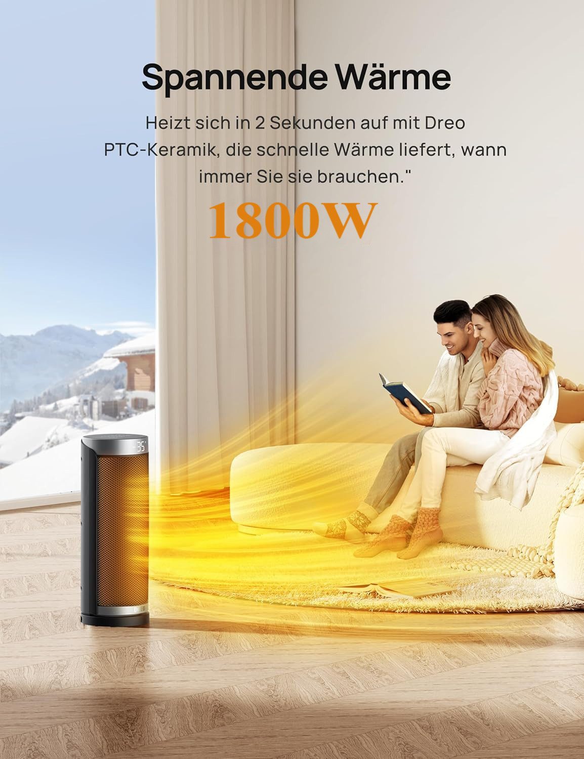 Dreo Heizlüfter Keramik Heizlüfter Energiesparend, 1800W, 16 Zoll Heizgerät günstig online kaufen