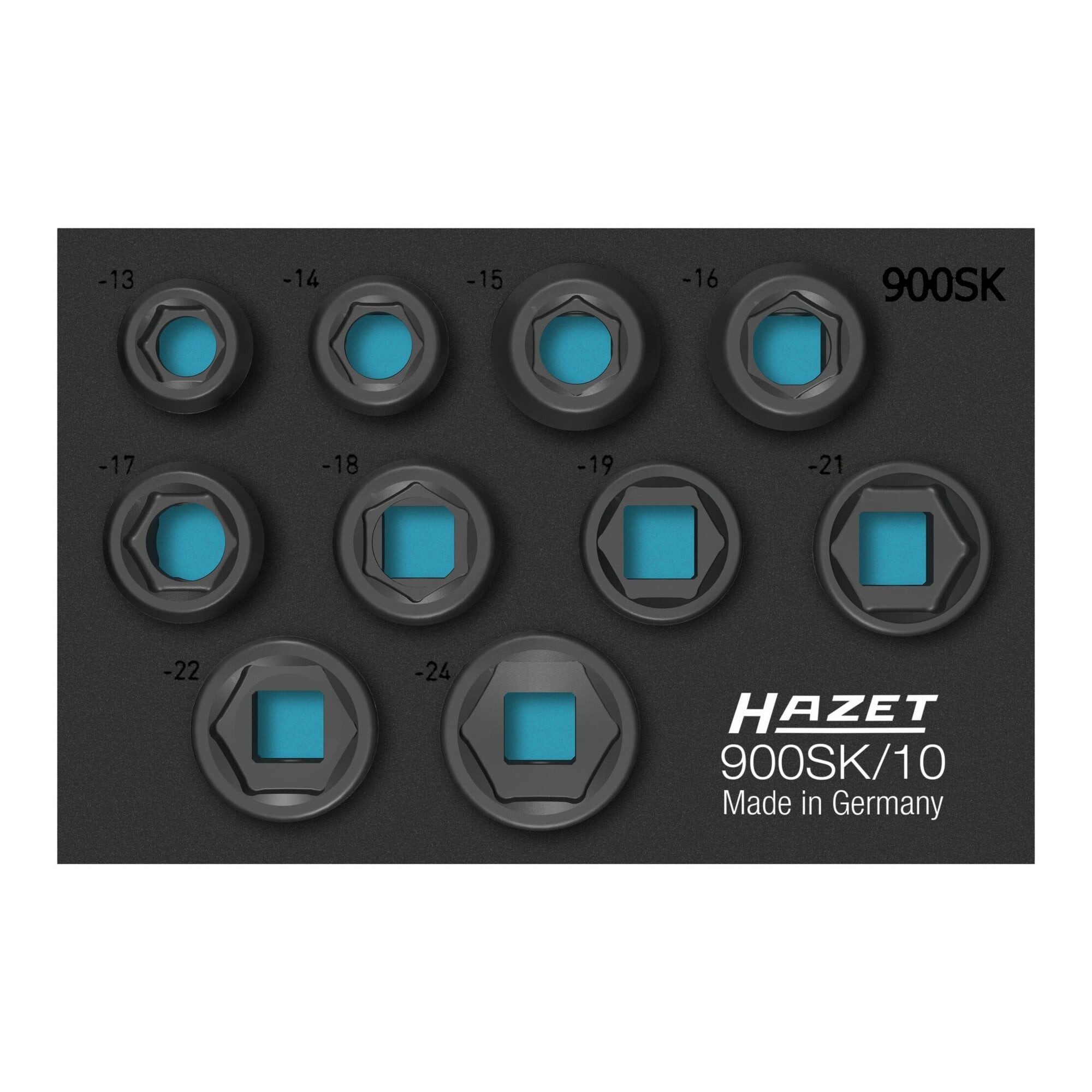 HAZET Stecknuss HAZET Schlag-, Maschinenschrauber Steckschlüssel Satz 900SK/10