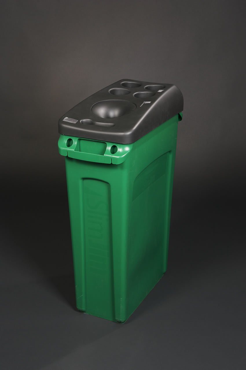 l Rubbermaid 87 Belüftungskanälen, mit Mülltrennsystem Rubbermaid Jim®-Recyclingbehälter Slim