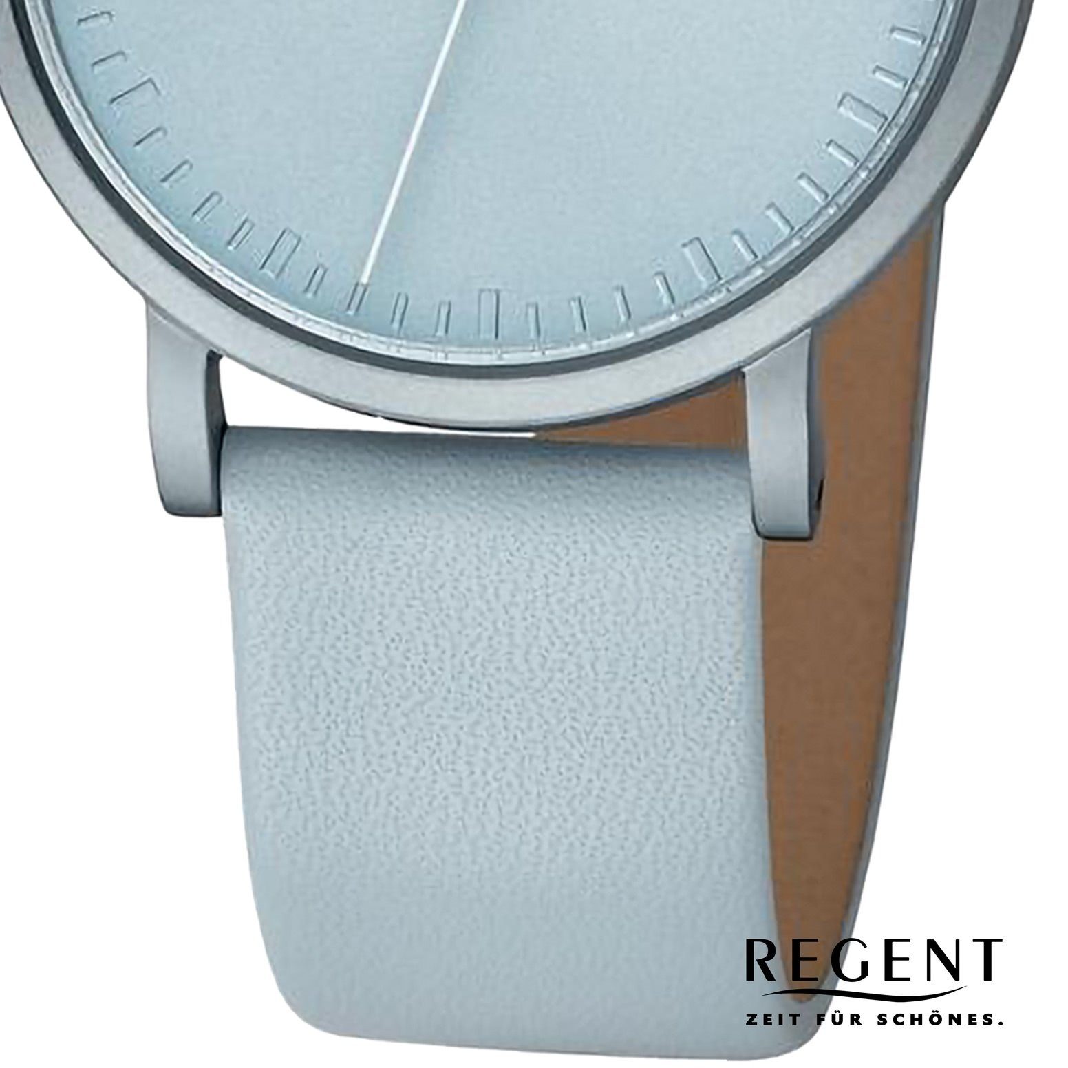 Regent Quarzuhr Regent Damen Armbanduhr Analog, (Analoguhr), Damen Armbanduhr rund, extra groß (ca. 36mm), Lederarmband