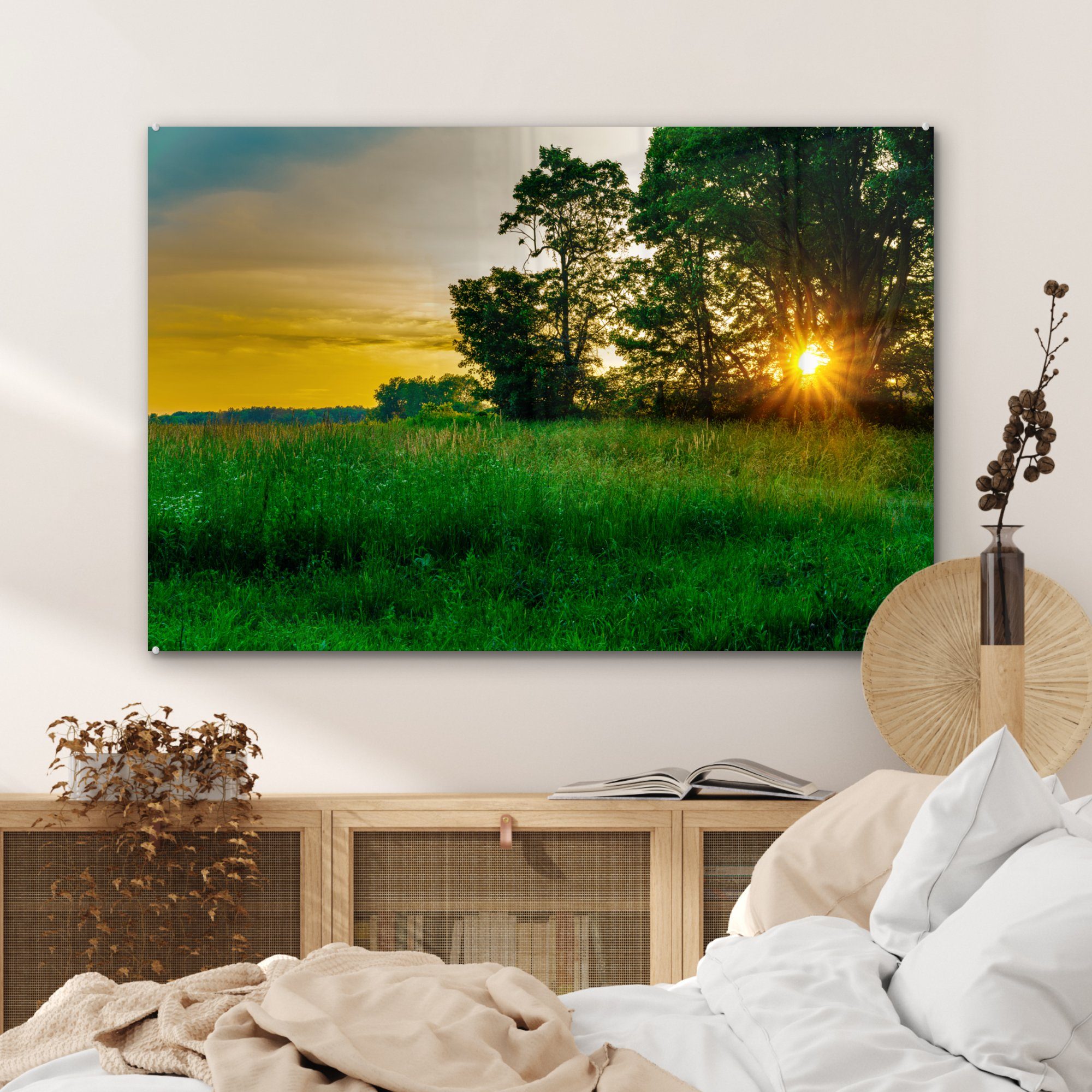 MuchoWow im Schlafzimmer Acrylglasbild Ohio Wohnzimmer Sommer, Das ländliche & Acrylglasbilder (1 St),