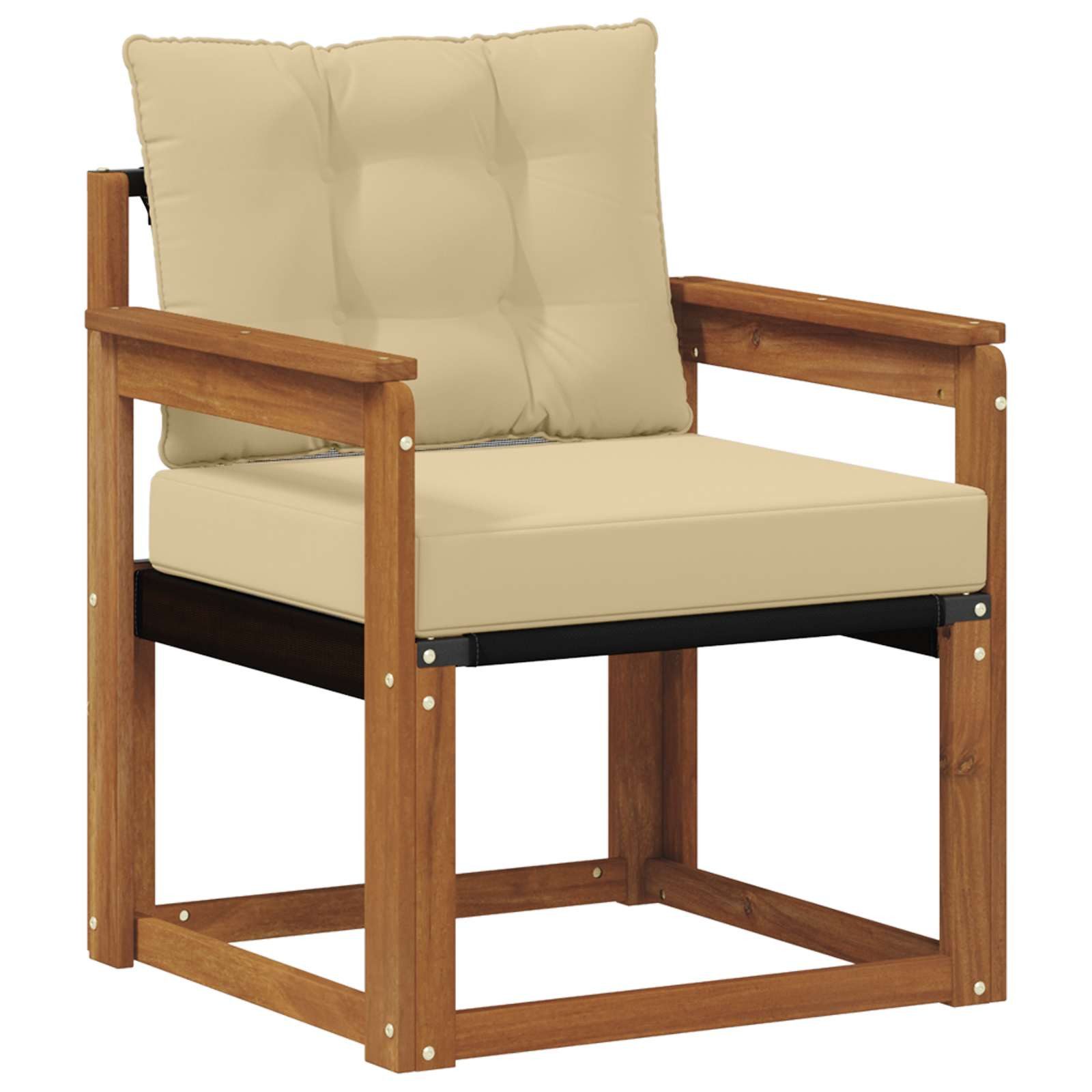 vidaXL Sofaelement Sofa mit Armlehnen Massives nholz und Textilene (1 St)