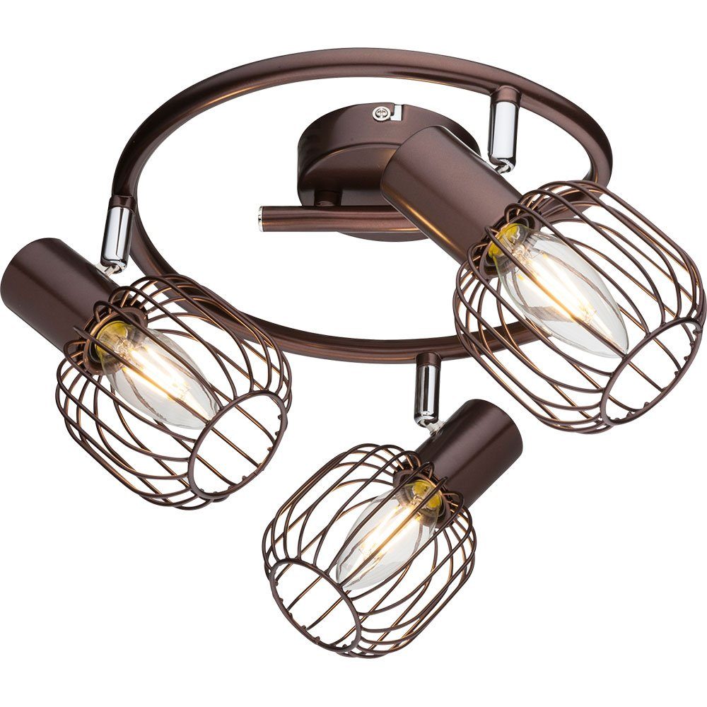 Beleuchtung Bronze Braun Leuchte Chrom etc-shop Lampe Deckenspot, Decken Metall Leuchtmittel Spots nicht inklusive,