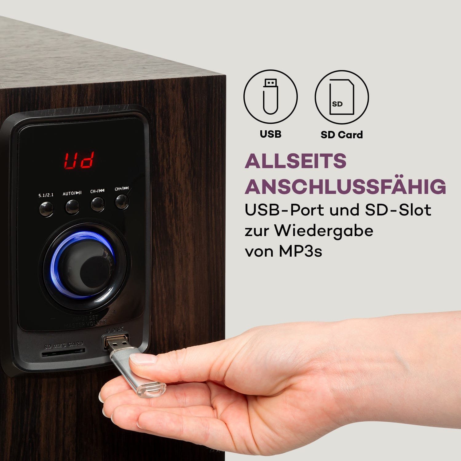 Areal (Bluetooth, 190 Elegance W) Lautsprechersystem Auna