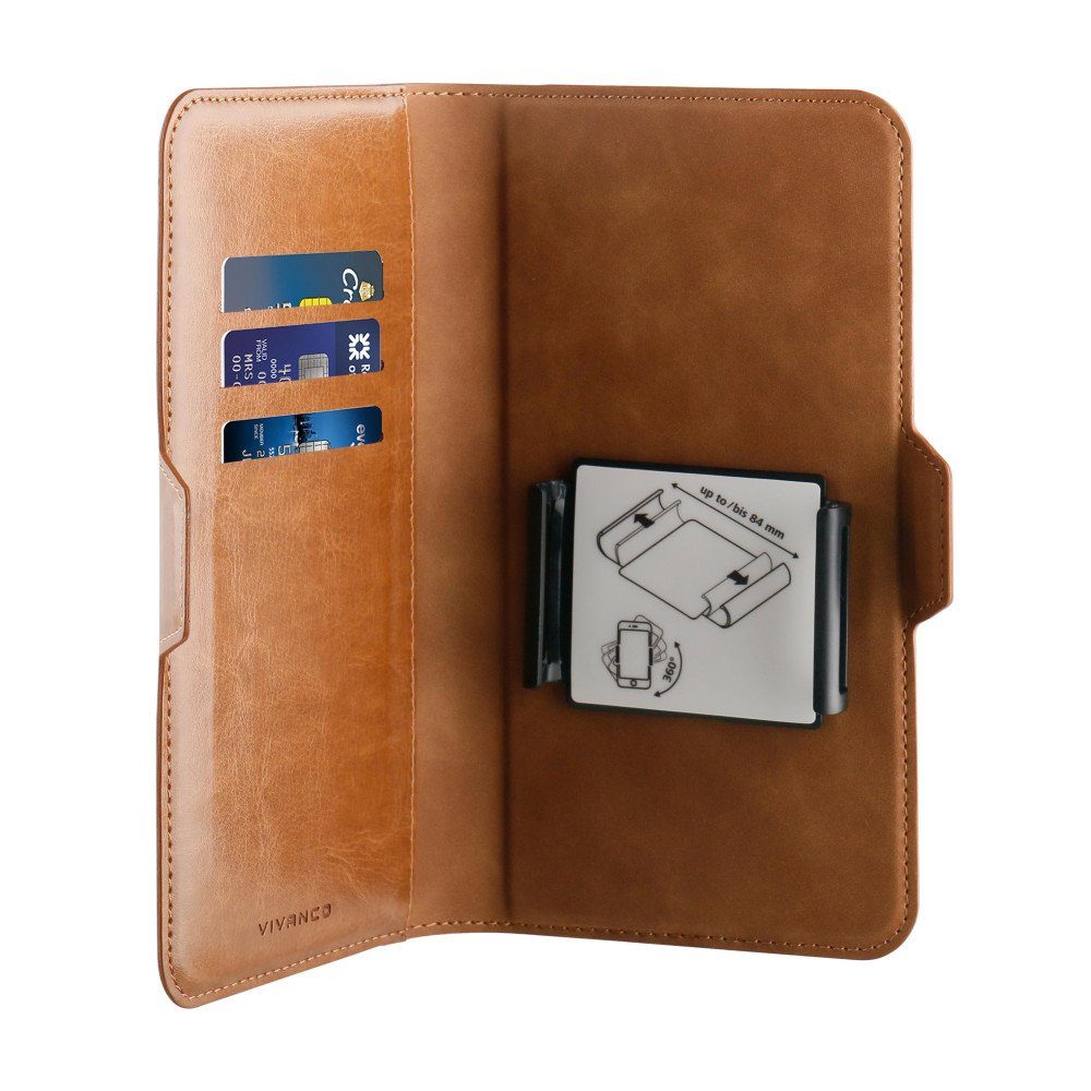 Vivanco Handyhülle Universal Book Case Gr. XL braun (62368) Handyhülle