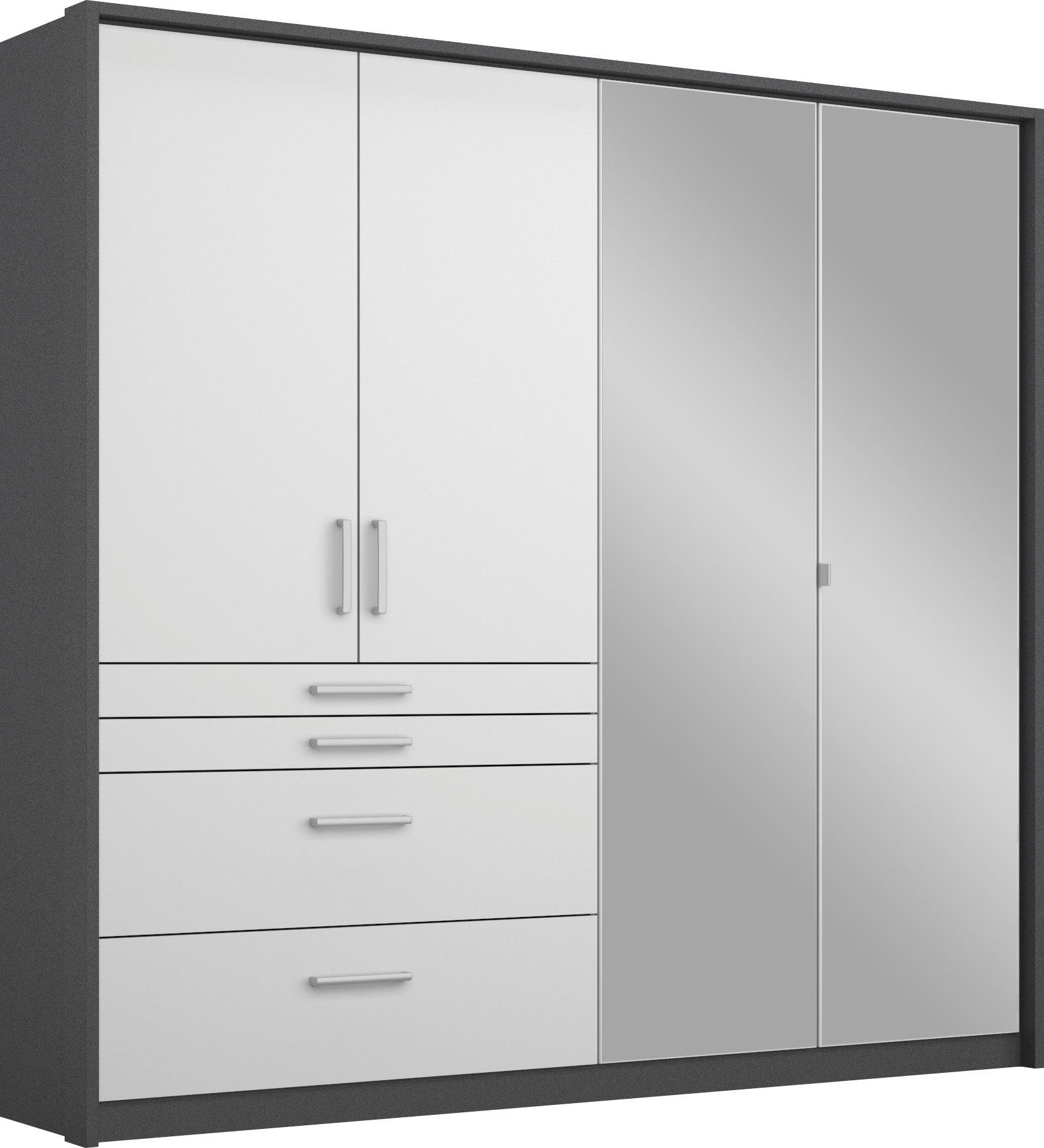 rauch Drehtürenschrank Kleiderschrank Schrank Garderobe Garderobenschrank Хіти продажу HOMBURG inkl. Passepartout, oberer Schubkasten mit Einteilung MADE IN GERMANY