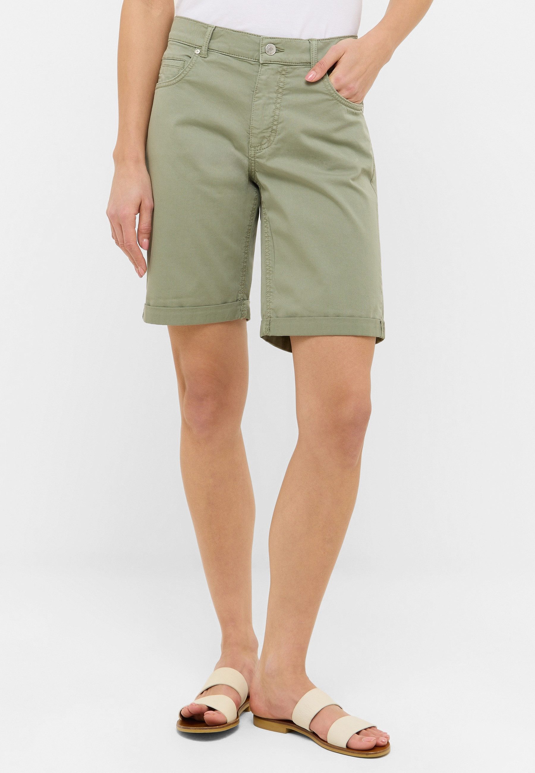 ANGELS Bermudas BERMUDA TURN UP mit Umschlagsaum, Stretch, Straight-Fit