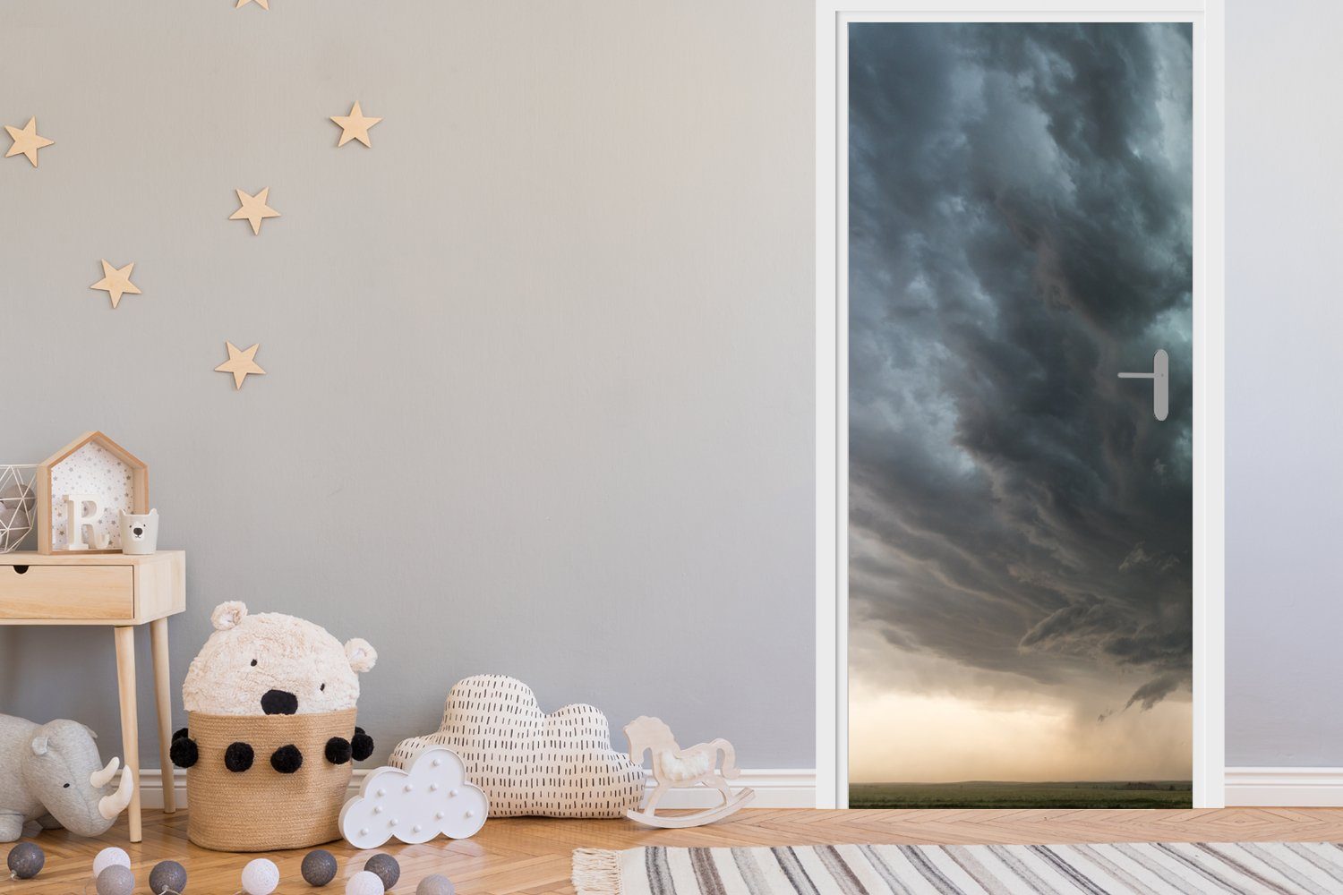 Fototapete bedruckt, im amerikanischen St), MuchoWow für Türtapete Tür, Dunkle Matt, cm (1 Bundesstaat Wolken Colorado, Türaufkleber, 75x205