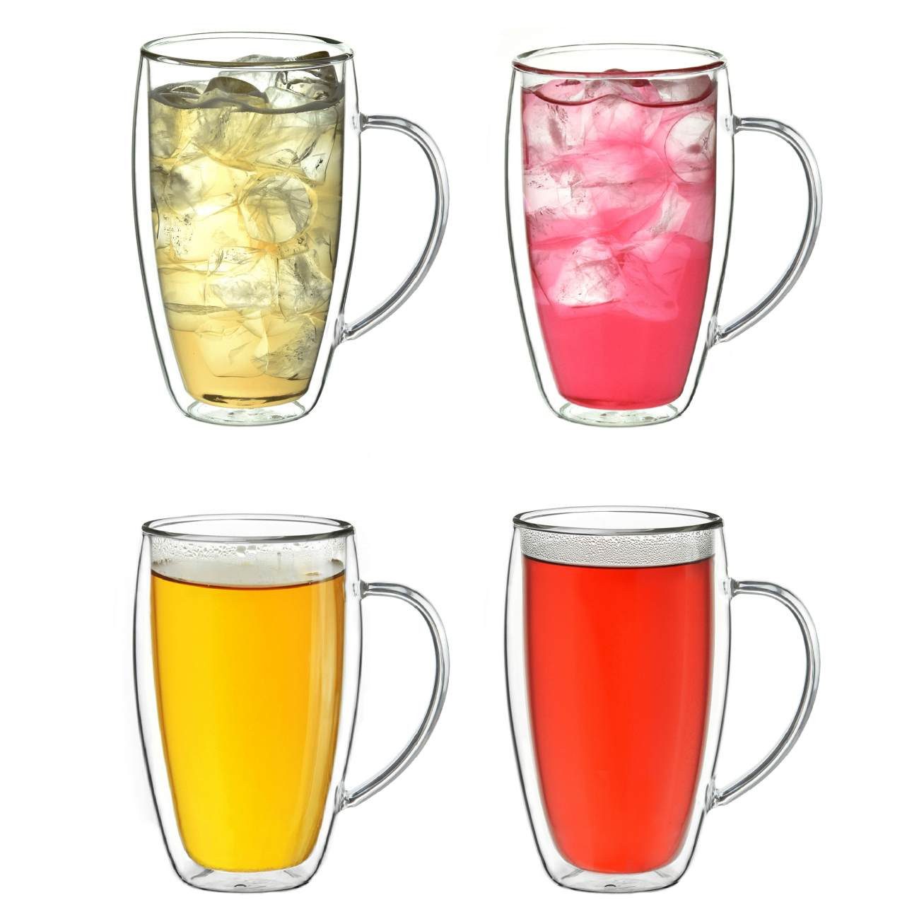 Teeglas Thermoglas mit Henkel „DG-SHH“ 400 ml, 4er set