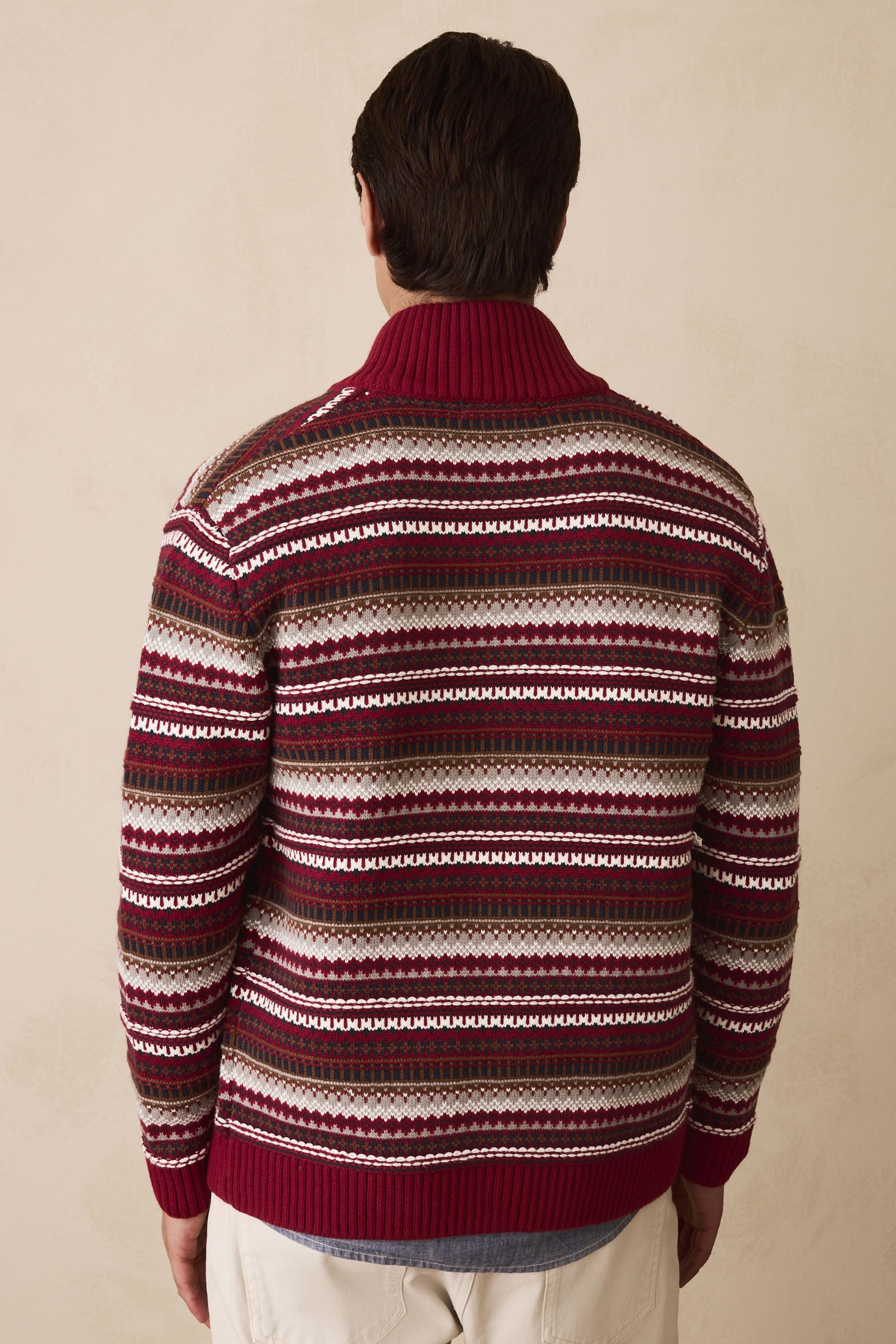 Next Strickjacke Regular Fit Fairisle-Strickjacke, Reißverschluss (1-tlg) günstig online kaufen
