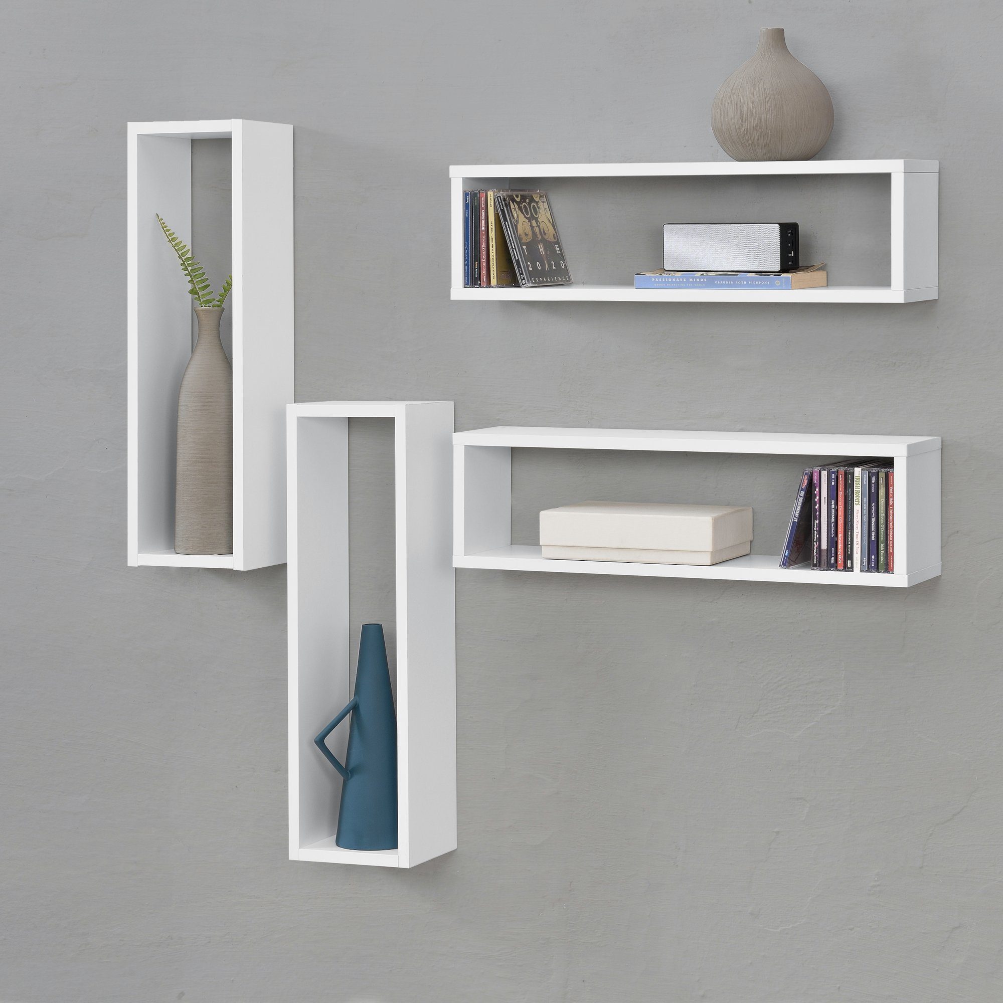 en.casa Wandregal, »Fagernes« Wandablage 4-teilig Schweberegal Wandboard We günstig online kaufen