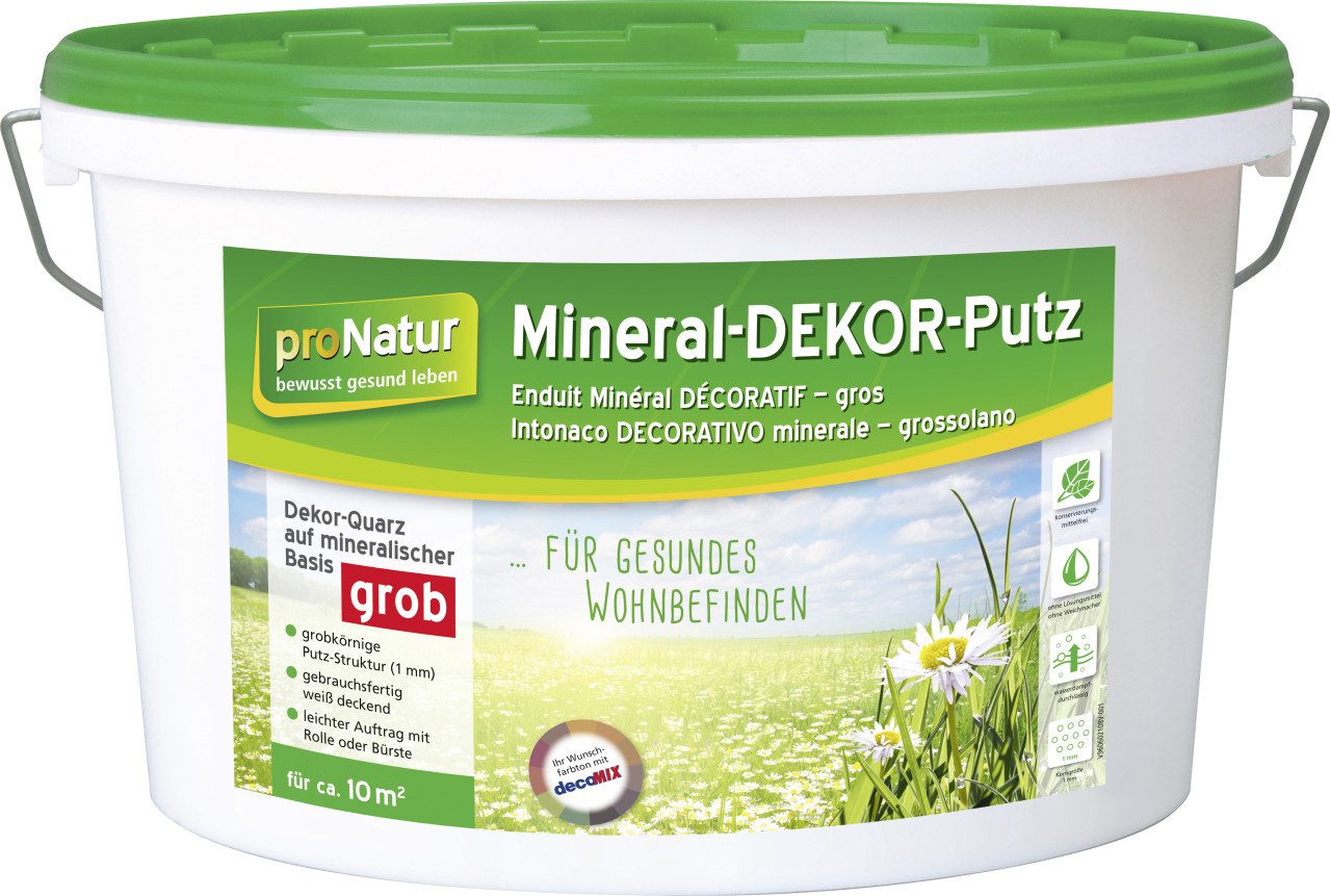 Pronatur Gips-Kalk-Putz Pronatur Mineral Dekor-Putz 8 kg 1 mm grob weiß