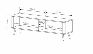 Furnix TV-Schrank Katine 163 cm Lowboard mit zwei Schränken Metallfüße in 2 Farben dekorativ & funktional, Blickfang in Ihrem zu Hause, 163,2x51,2x38 cm