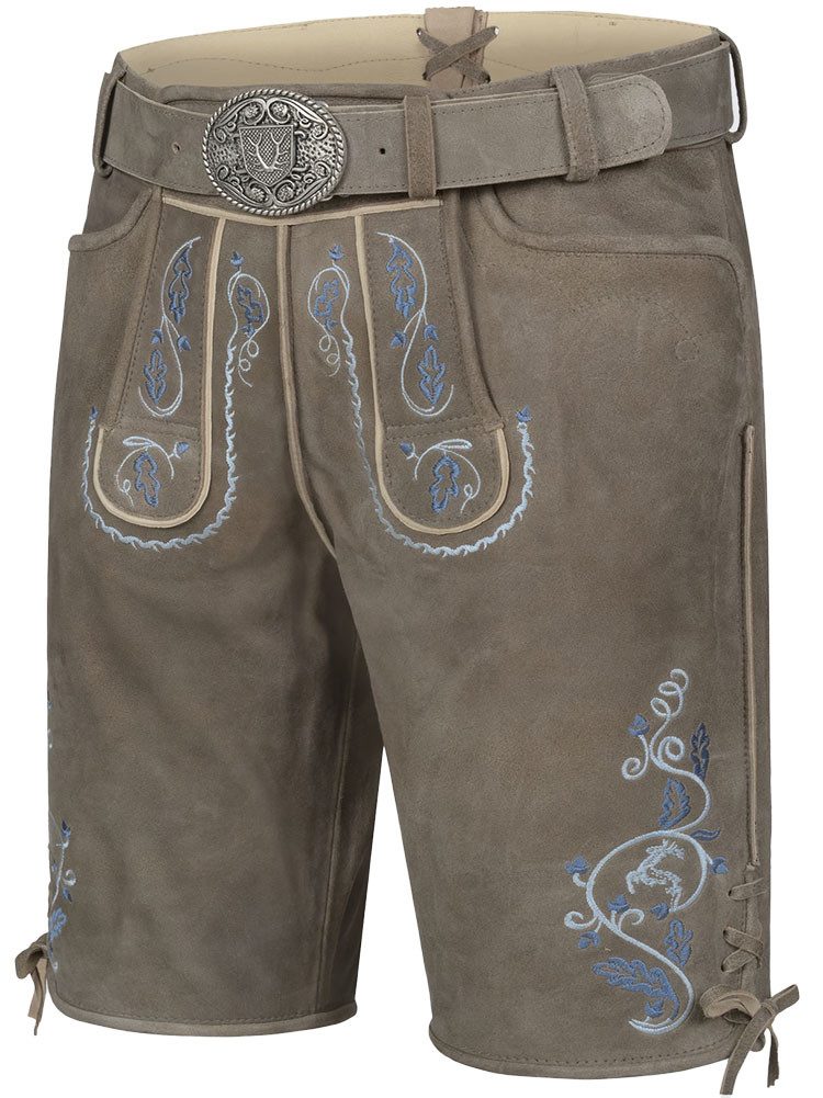 KRÜGER BUAM Trachtenlederhose Lederhose Malik mit Gürtel