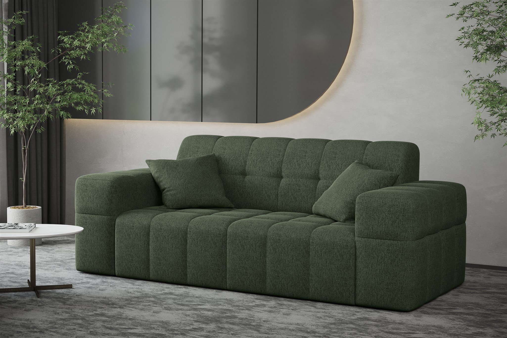Fun Мебель Sofa Sofa Designer-Sofa NANCY 2-Sitzer in Stoff Neve, Rundumbezug